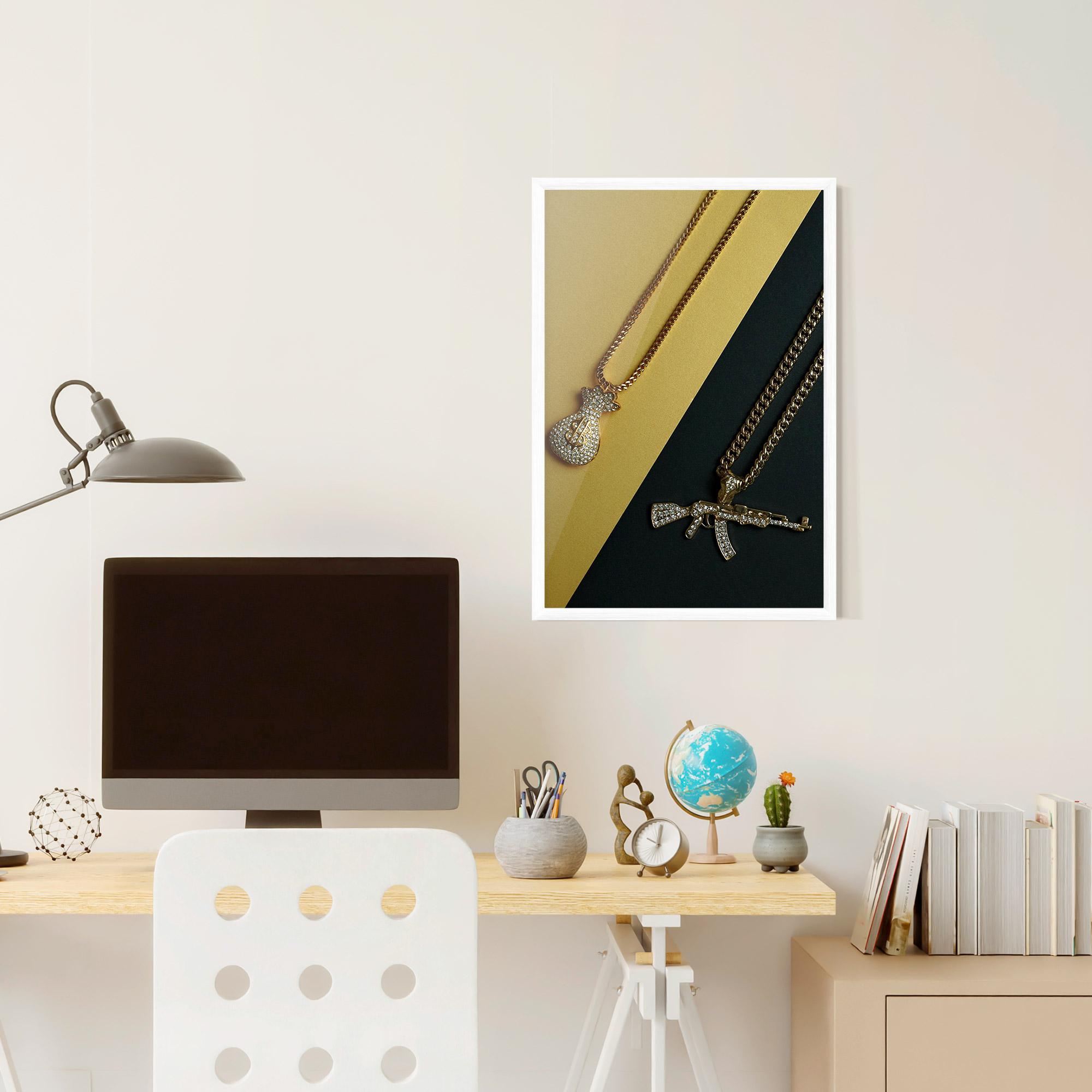 Keretezett Poszter Gun Neckace mockup 6