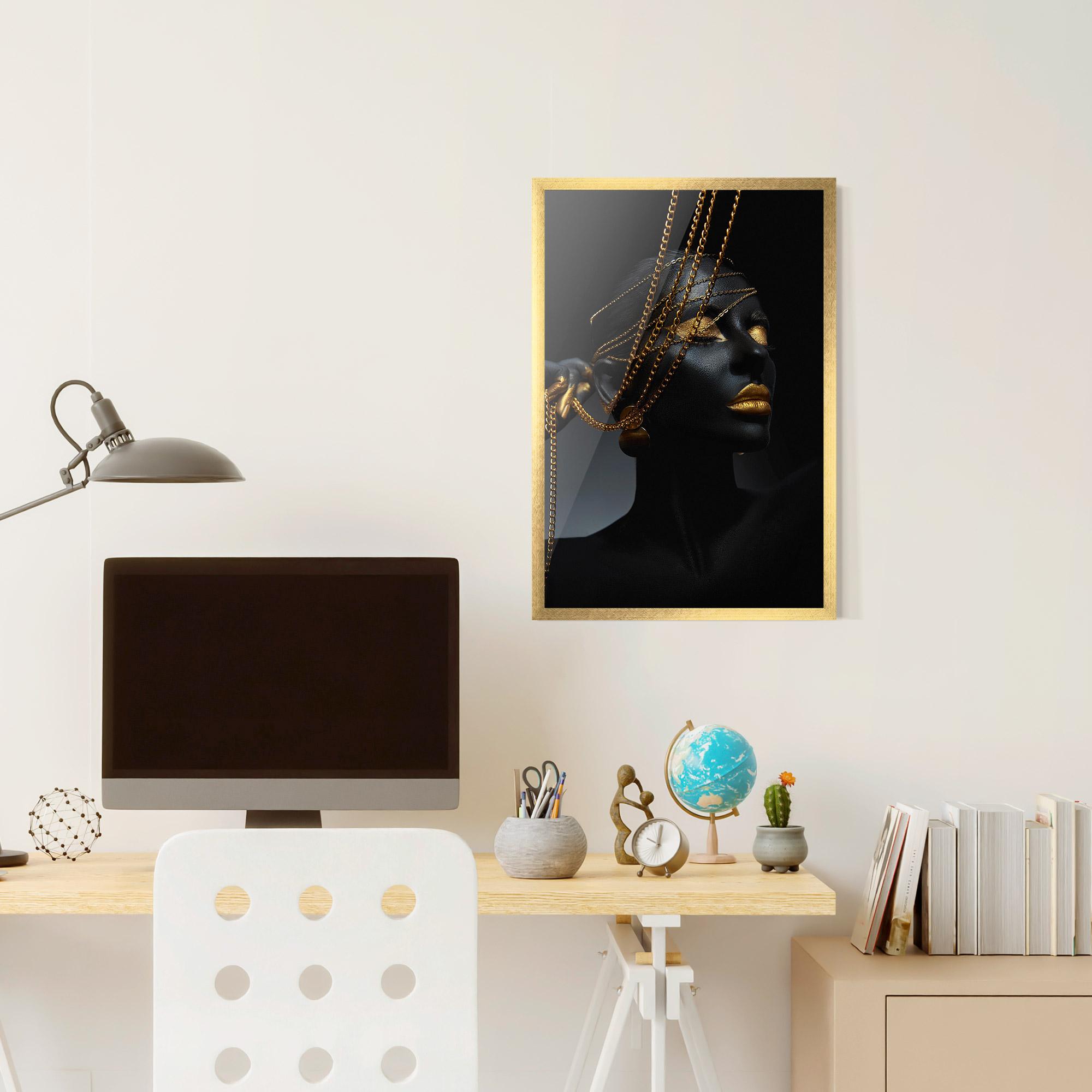 Keretezett Poszter Pretty Gold Chain mockup 6