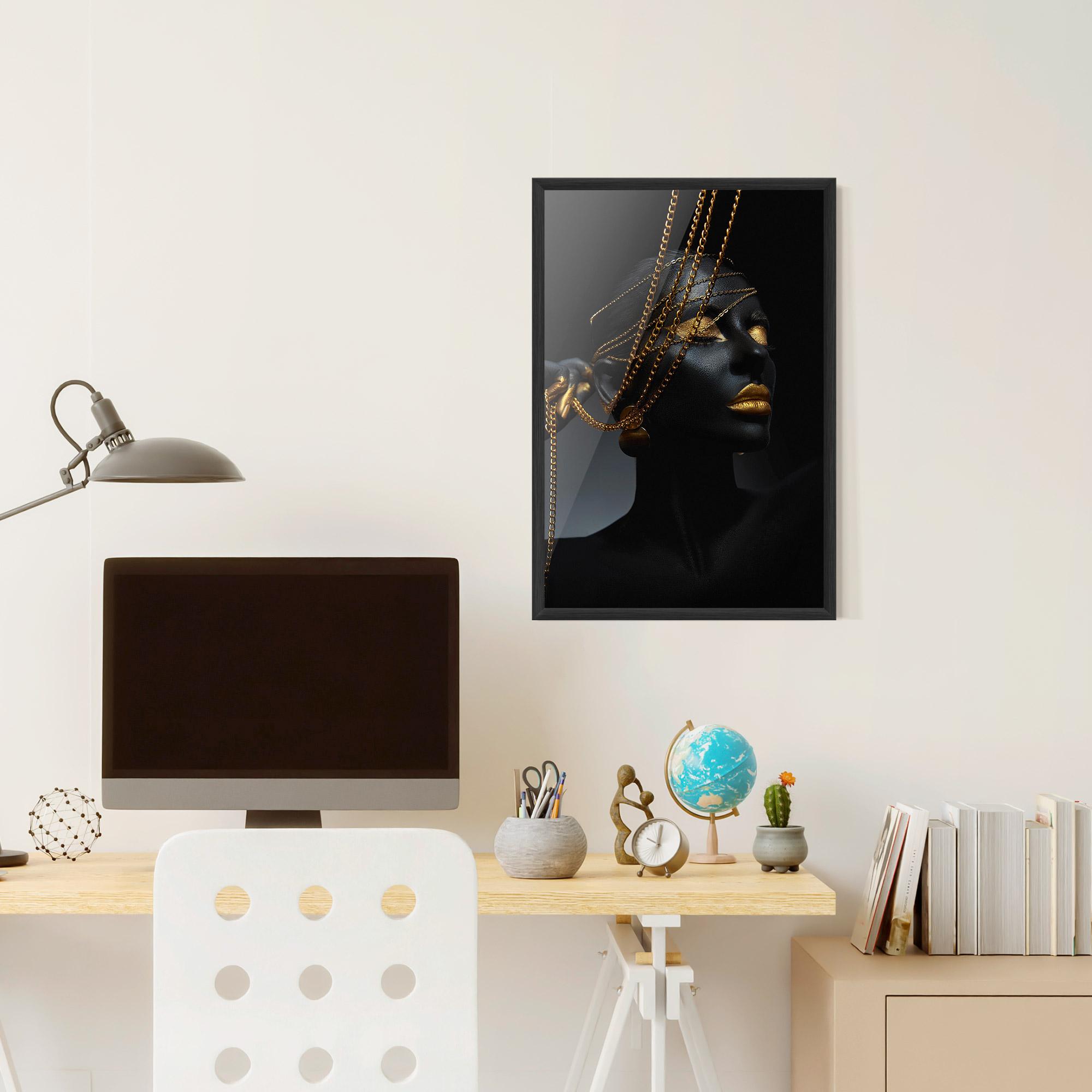 Keretezett Poszter Pretty Gold Chain mockup 6