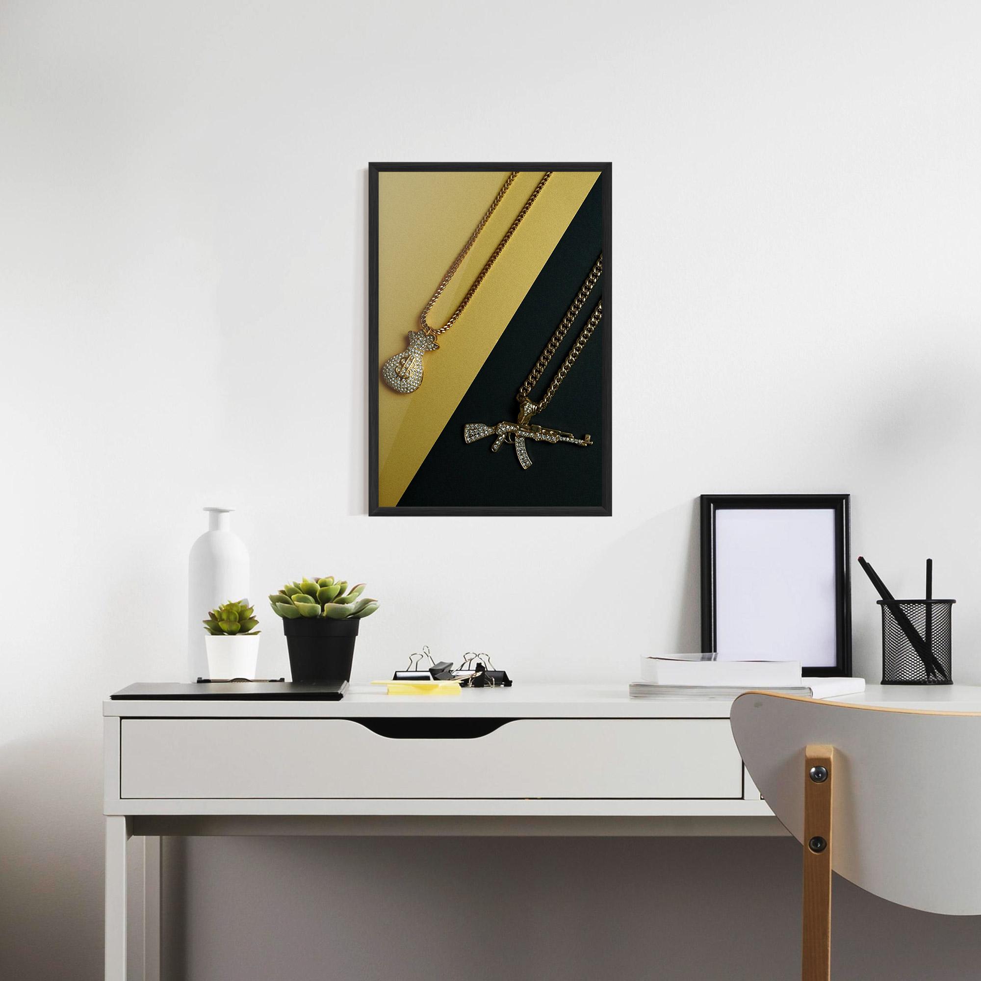 Keretezett Poszter Gun Neckace mockup 7