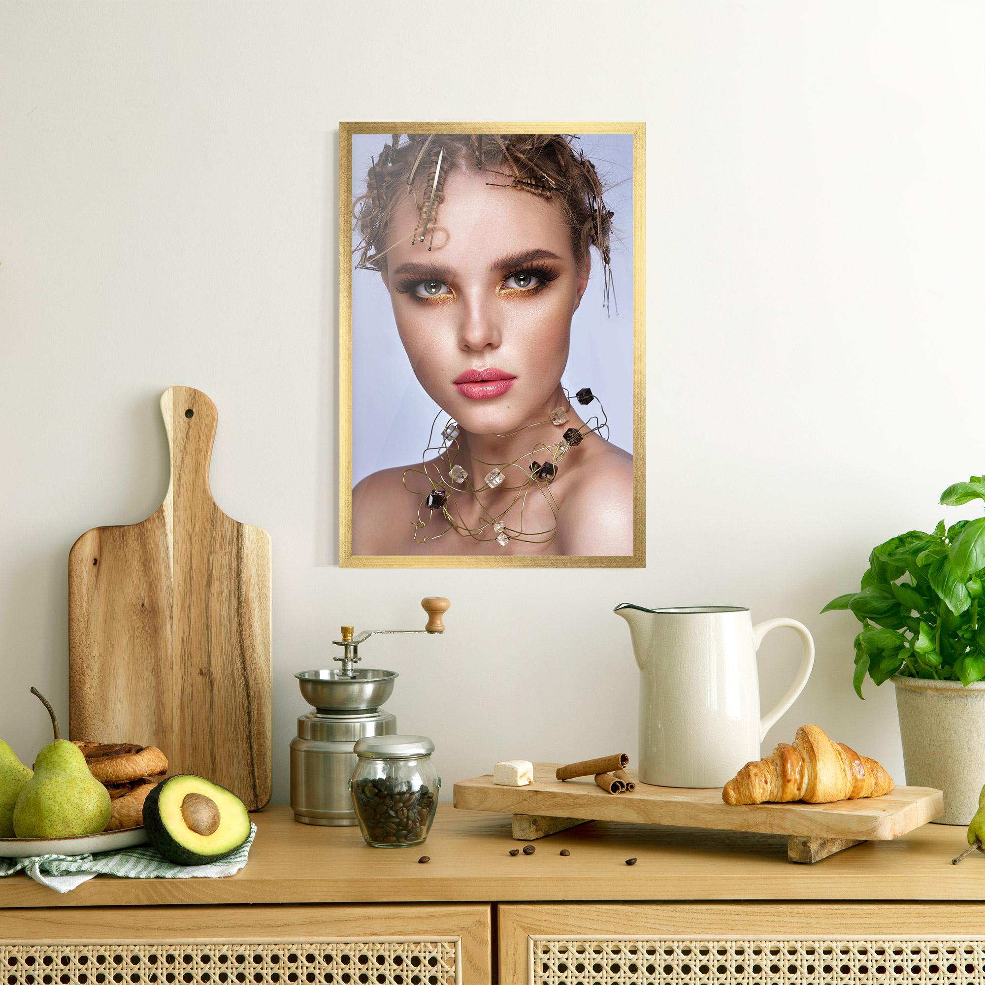 Keretezett Poszter Gold Abstract Accessory mockup 8