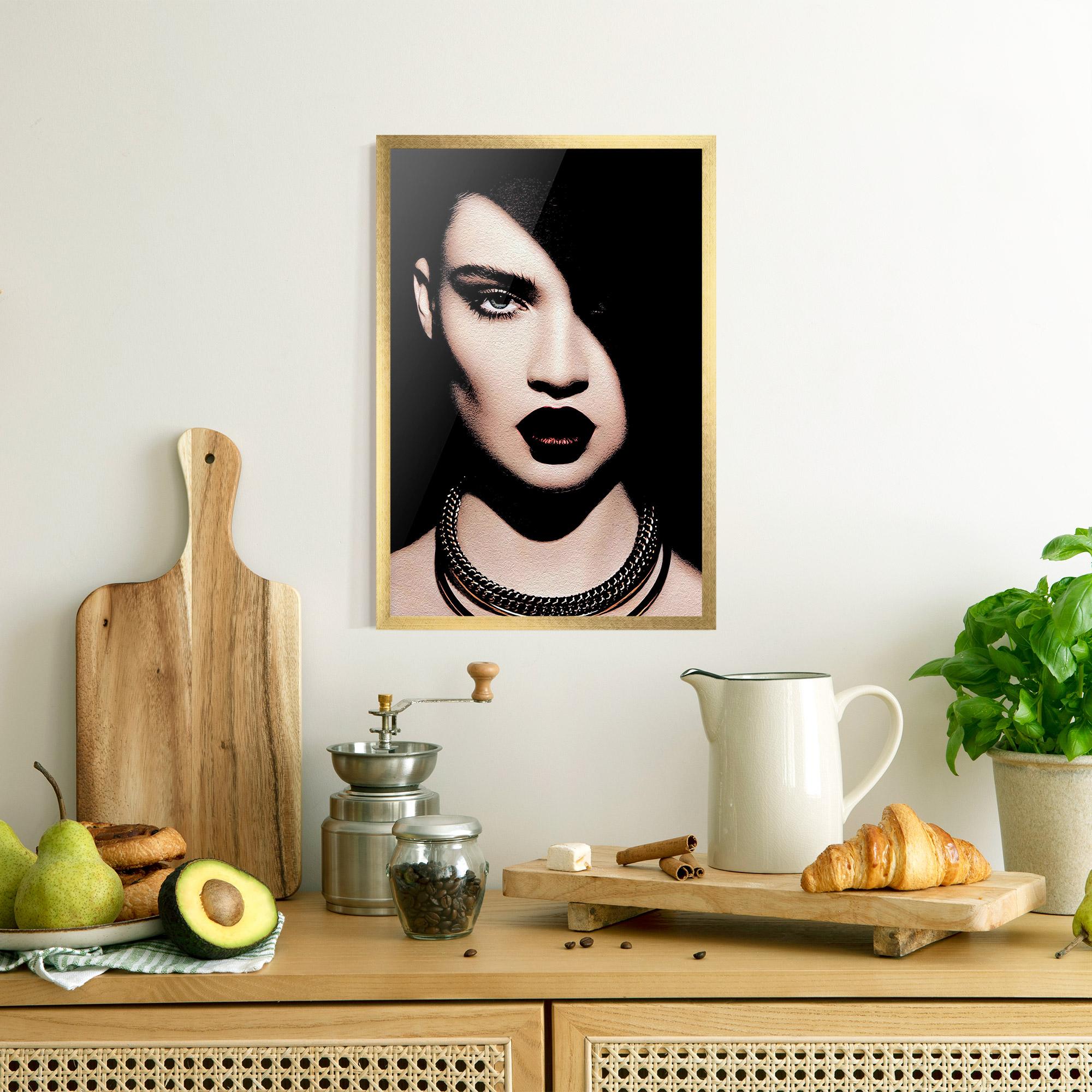 Keretezett Poszter Gold Necklace mockup 8