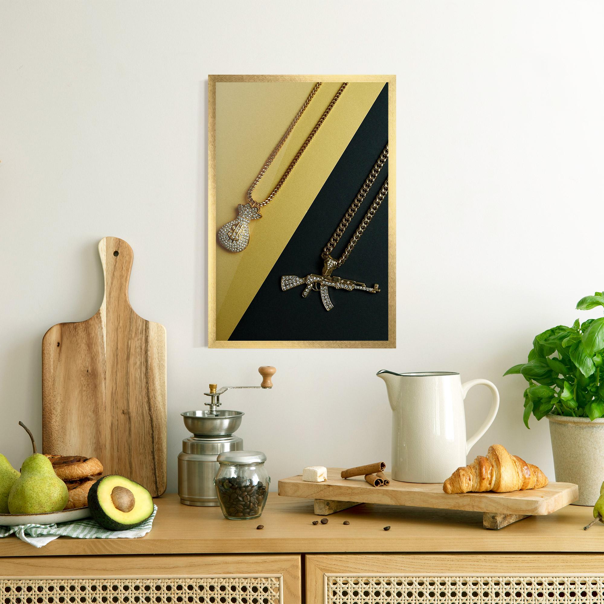 Keretezett Poszter Gun Neckace mockup 8