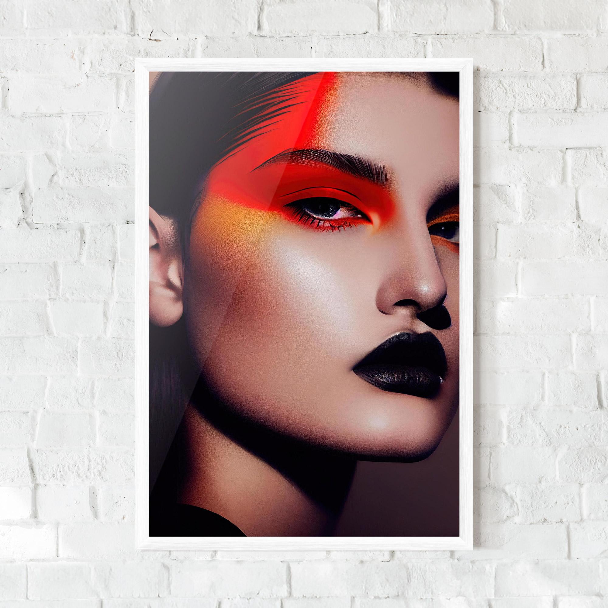 Keretezett Poszter Strong Red Makeup mockup 0