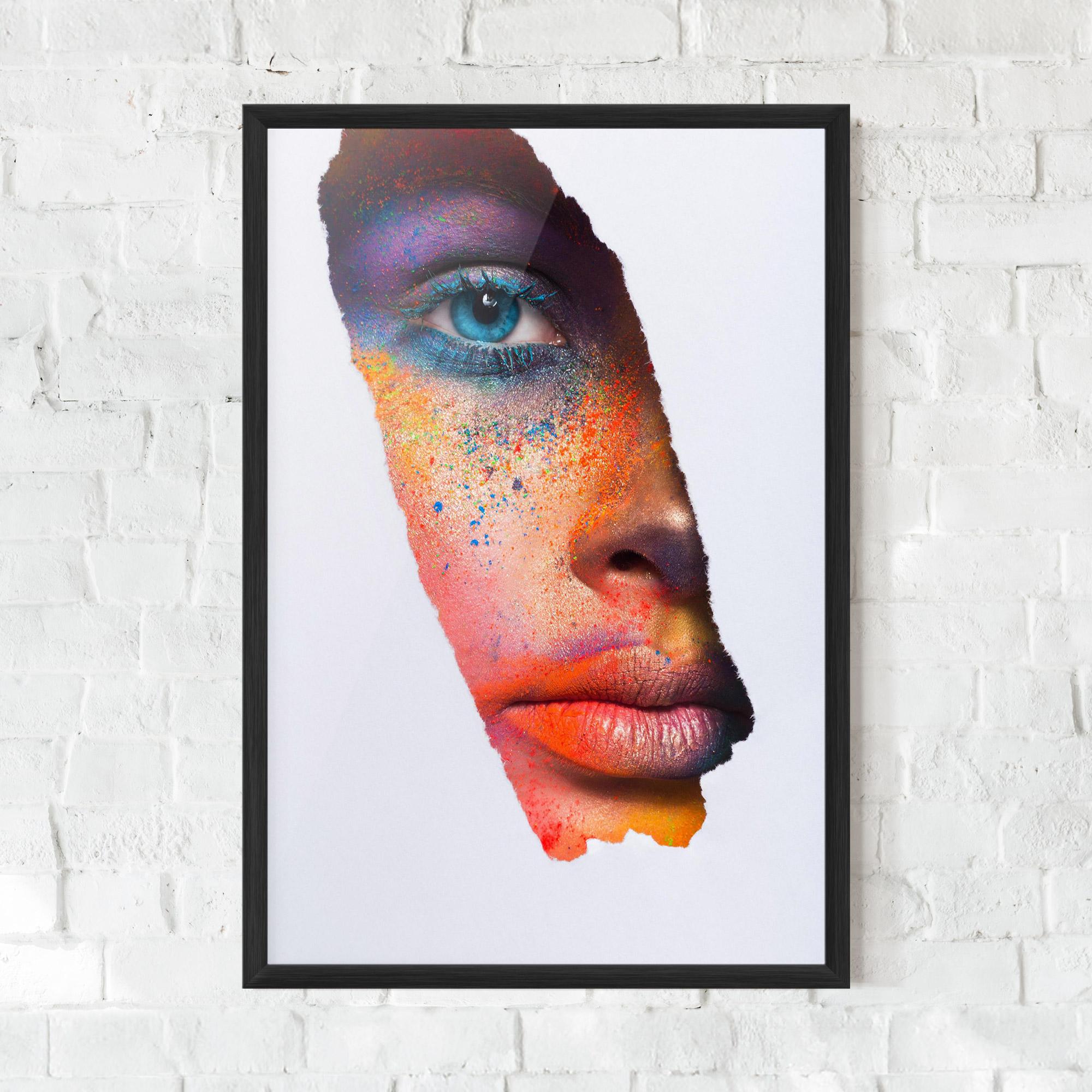 Keretezett Poszter Blue Eyelashes Makeup mockup 0