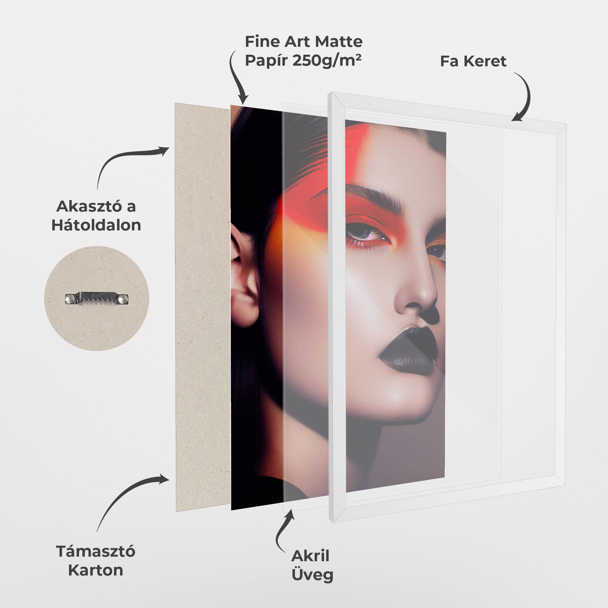 Keretezett Poszter Strong Red Makeup mockup 1