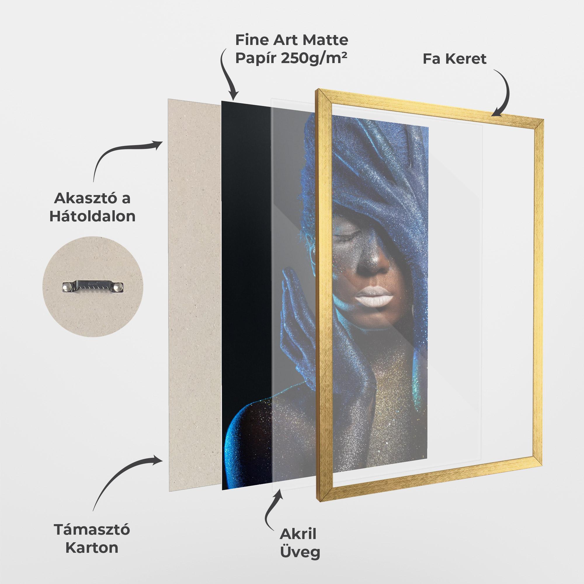 Keretezett Poszter Blue Hair Hands mockup 1