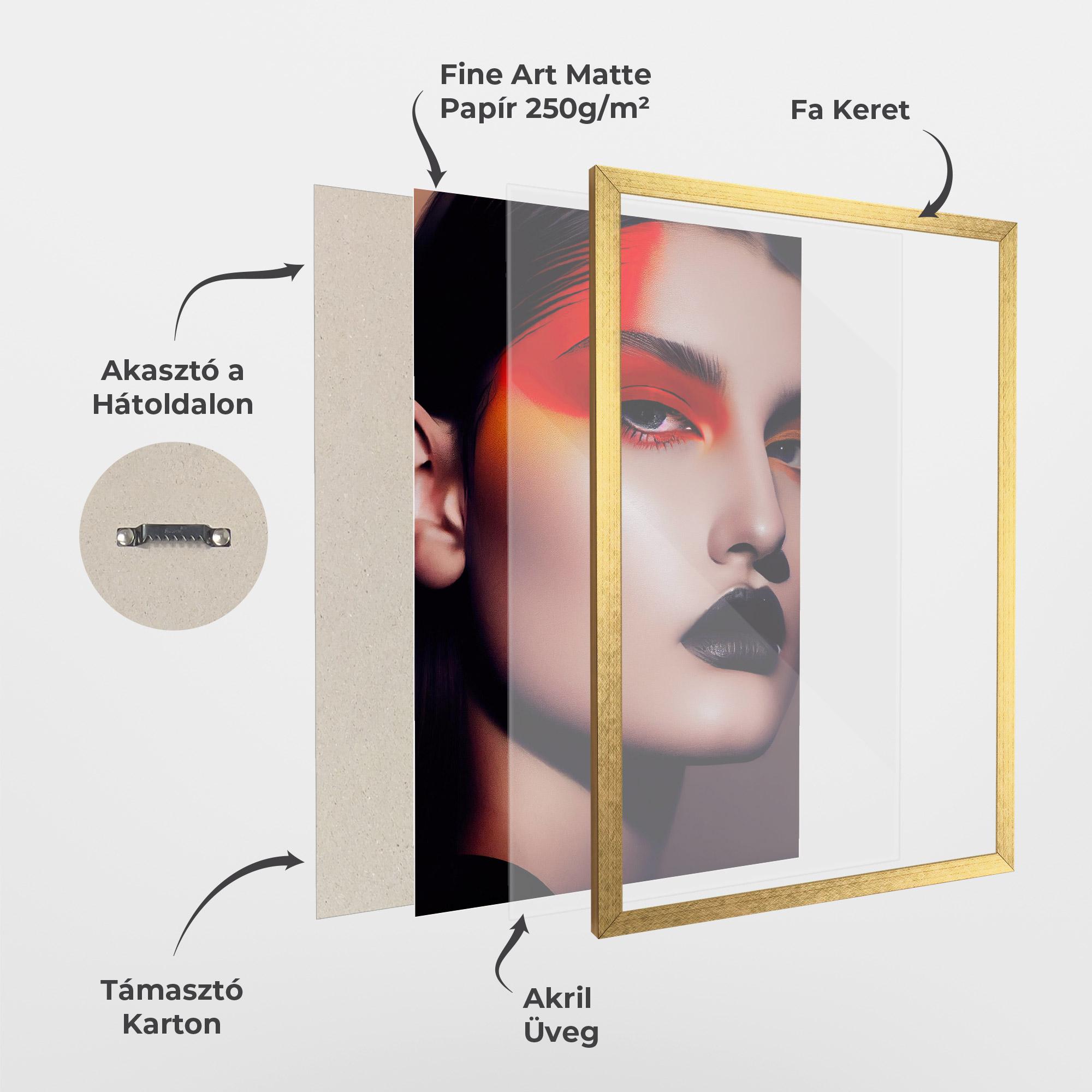 Keretezett Poszter Strong Red Makeup mockup 1