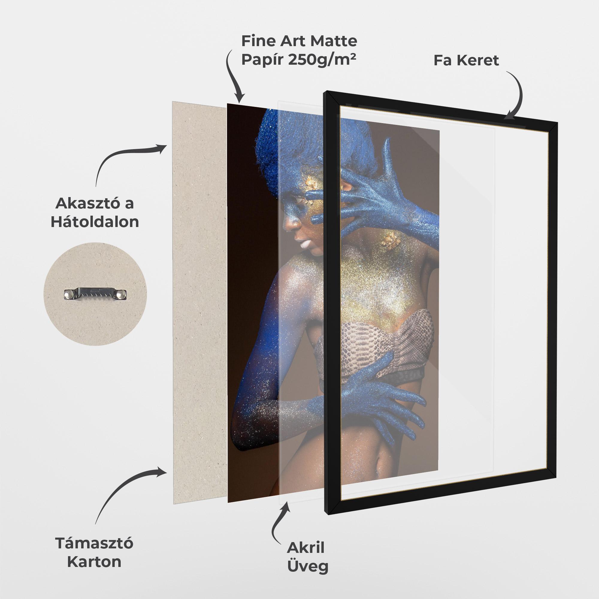 Keretezett Poszter Blue Hair Make Up mockup 1