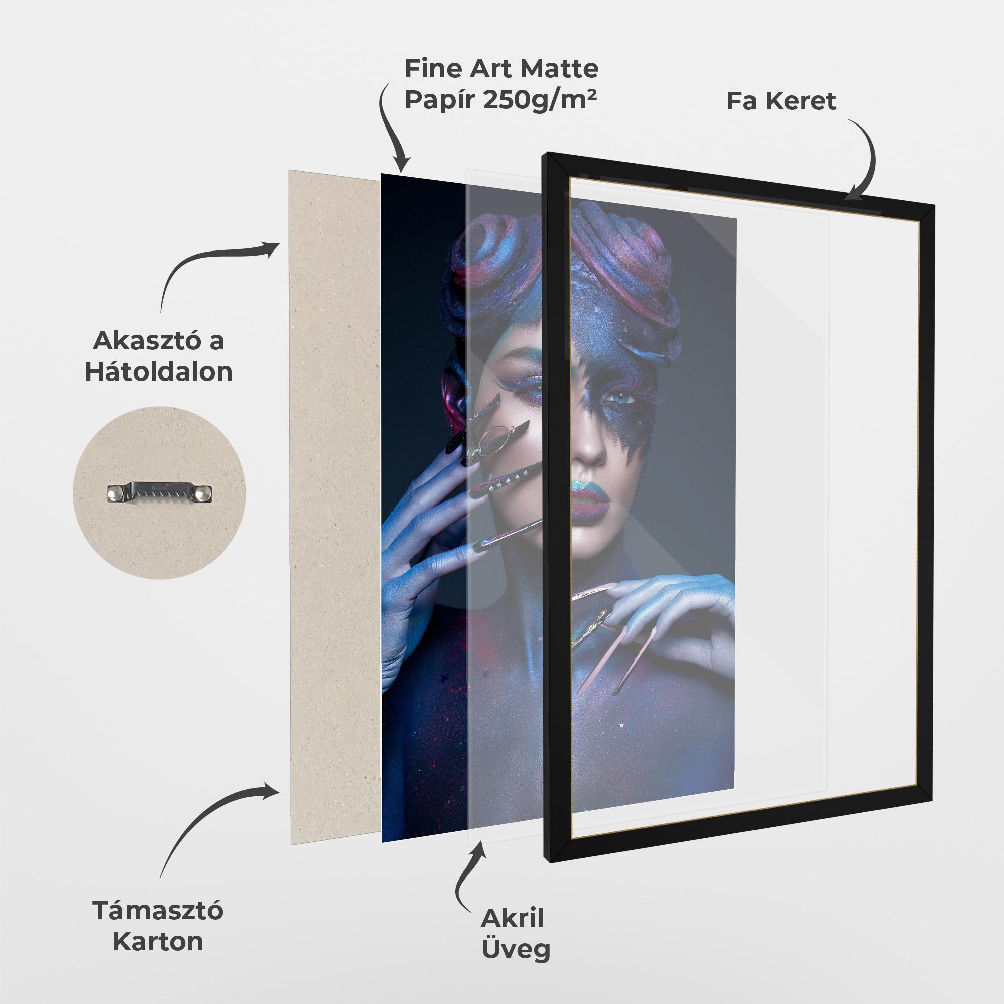 Keretezett Poszter Galaxy Hair Girl mockup 1