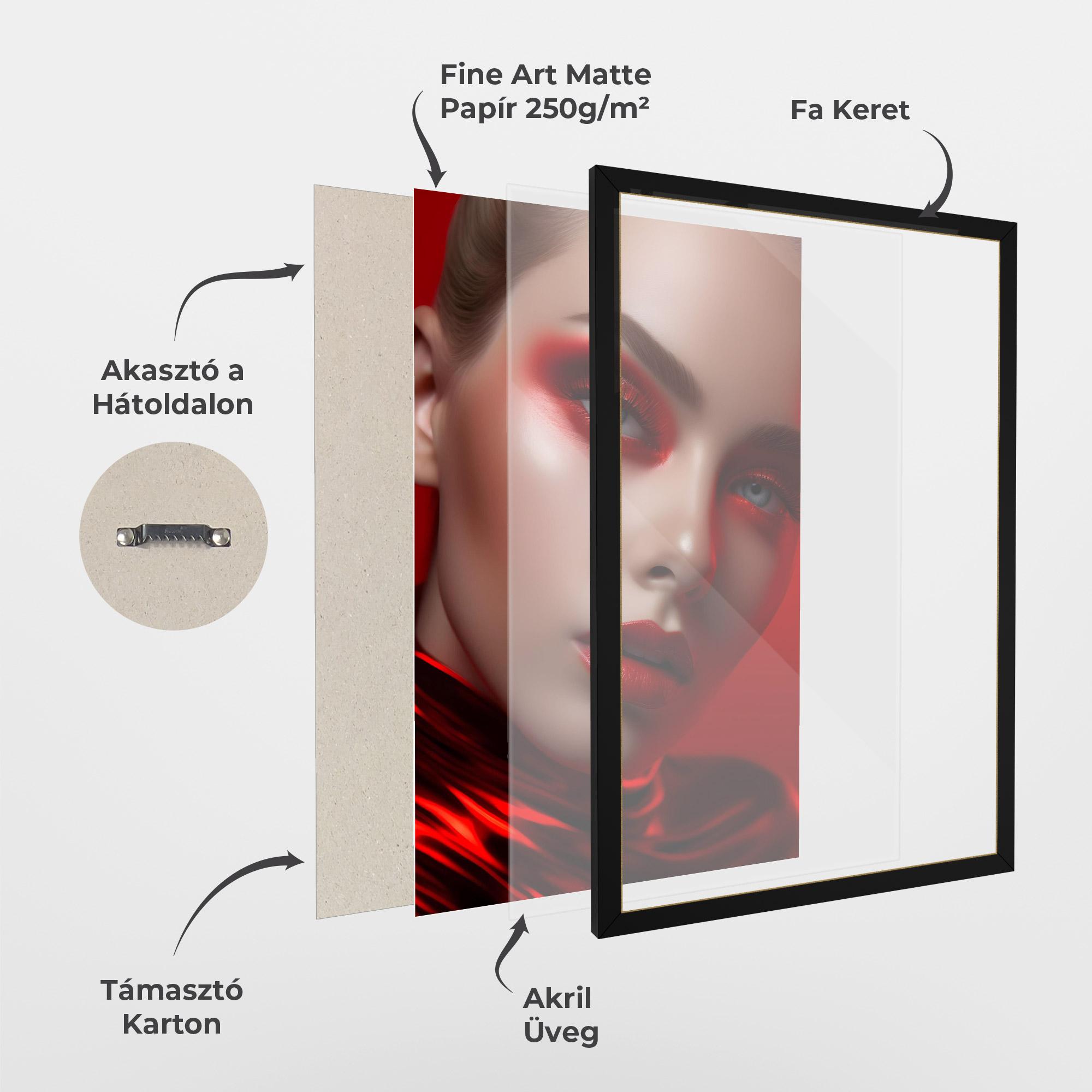 Keretezett Poszter Red Makeup Art mockup 1