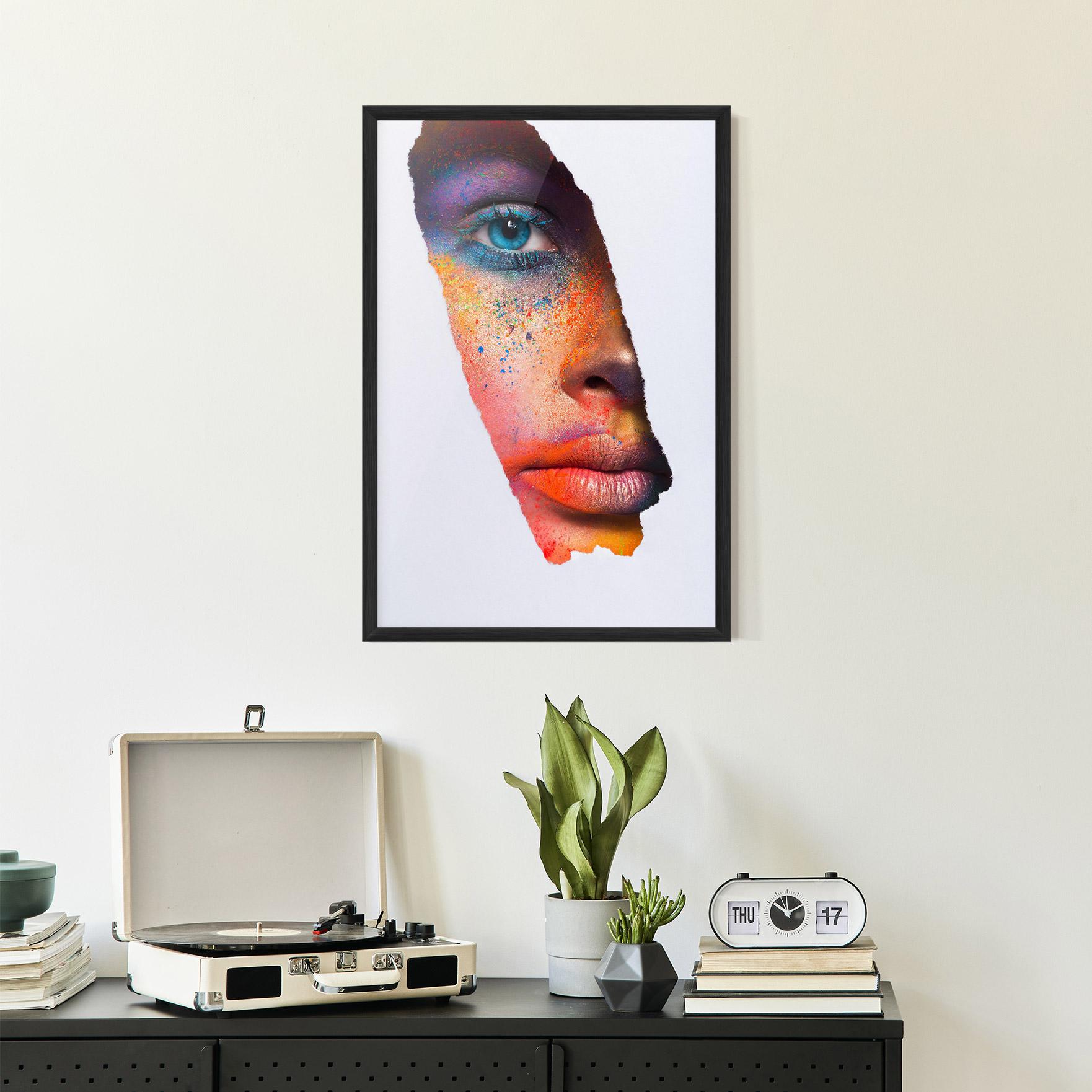 Keretezett Poszter Blue Eyelashes Makeup mockup 2