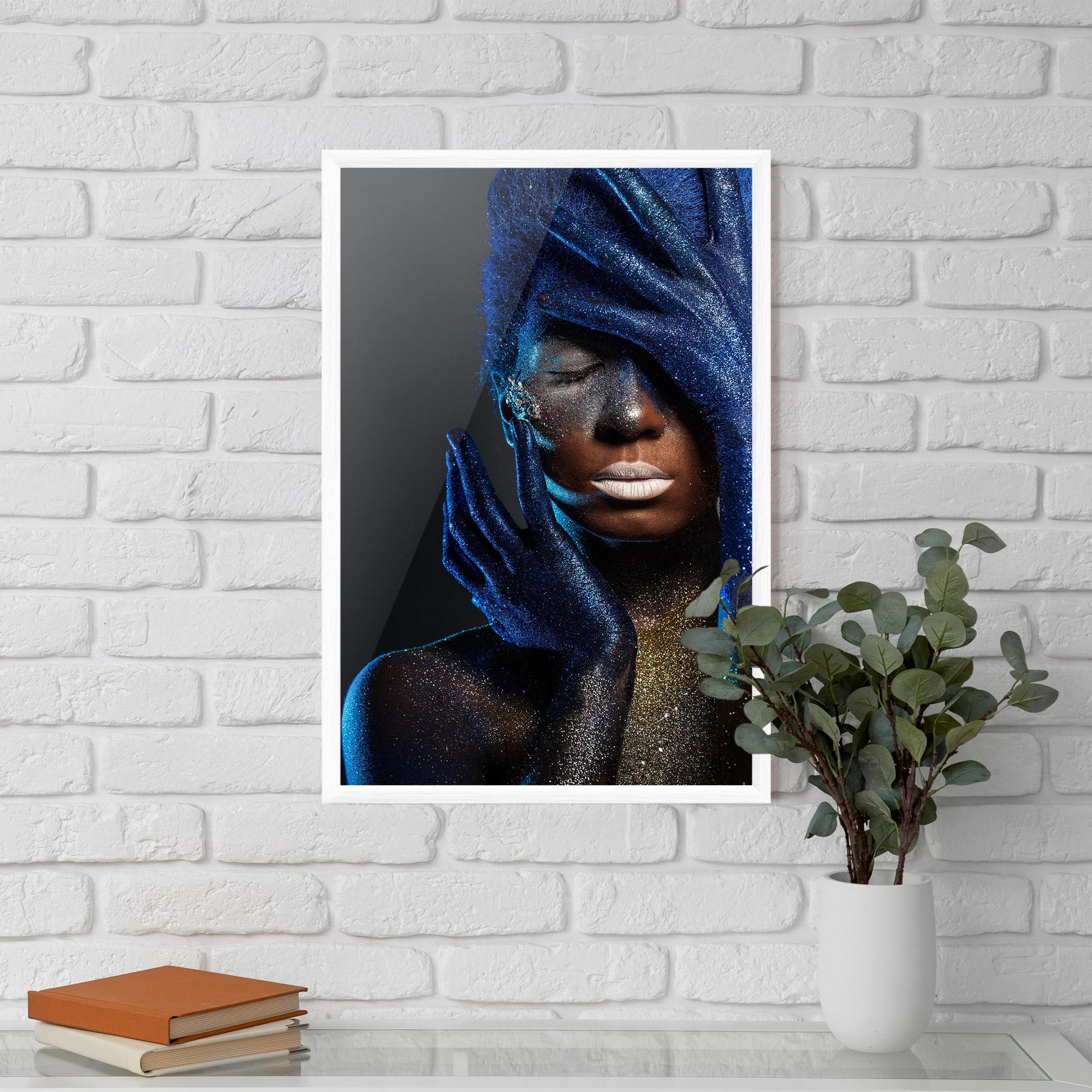 Keretezett Poszter Blue Hair Hands mockup 5