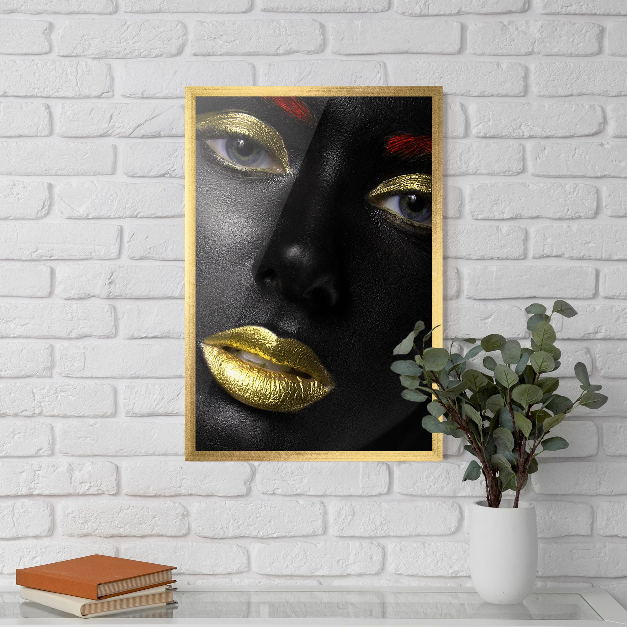Gold Make Up And Lips mockup 5