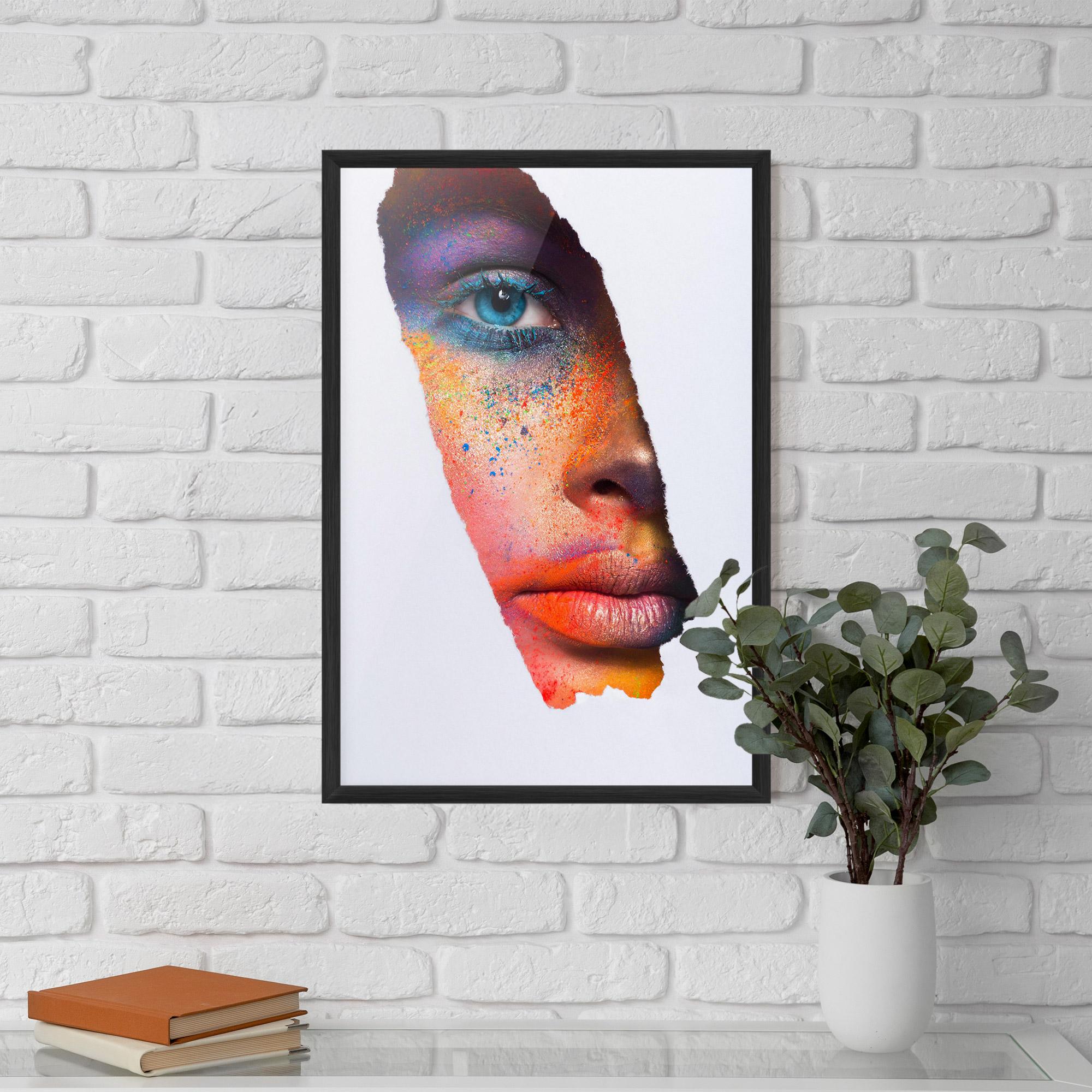 Keretezett Poszter Blue Eyelashes Makeup mockup 5