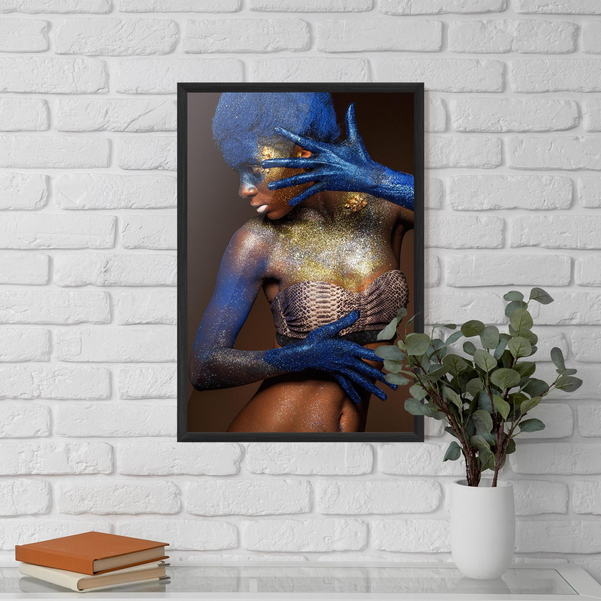 Keretezett Poszter Blue Hair Make Up mockup 5