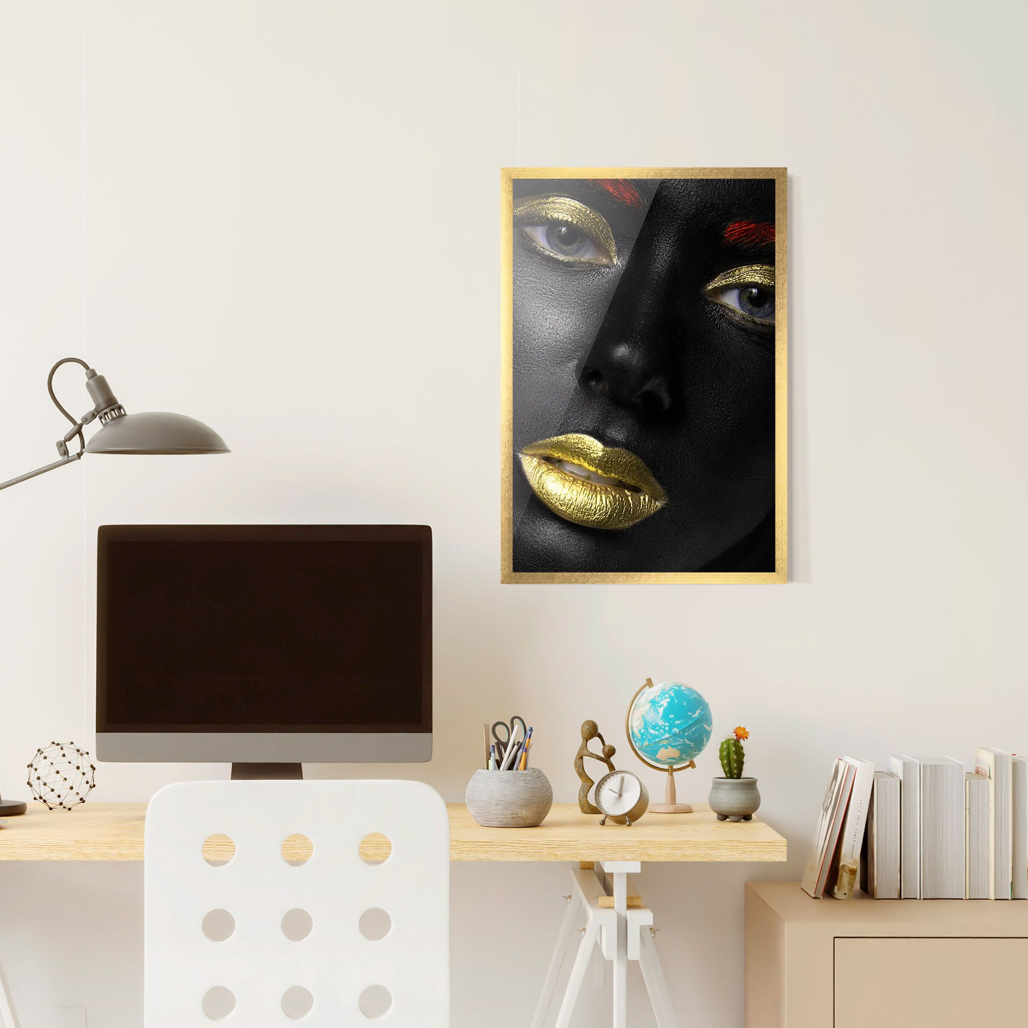 Gold Make Up And Lips mockup 6