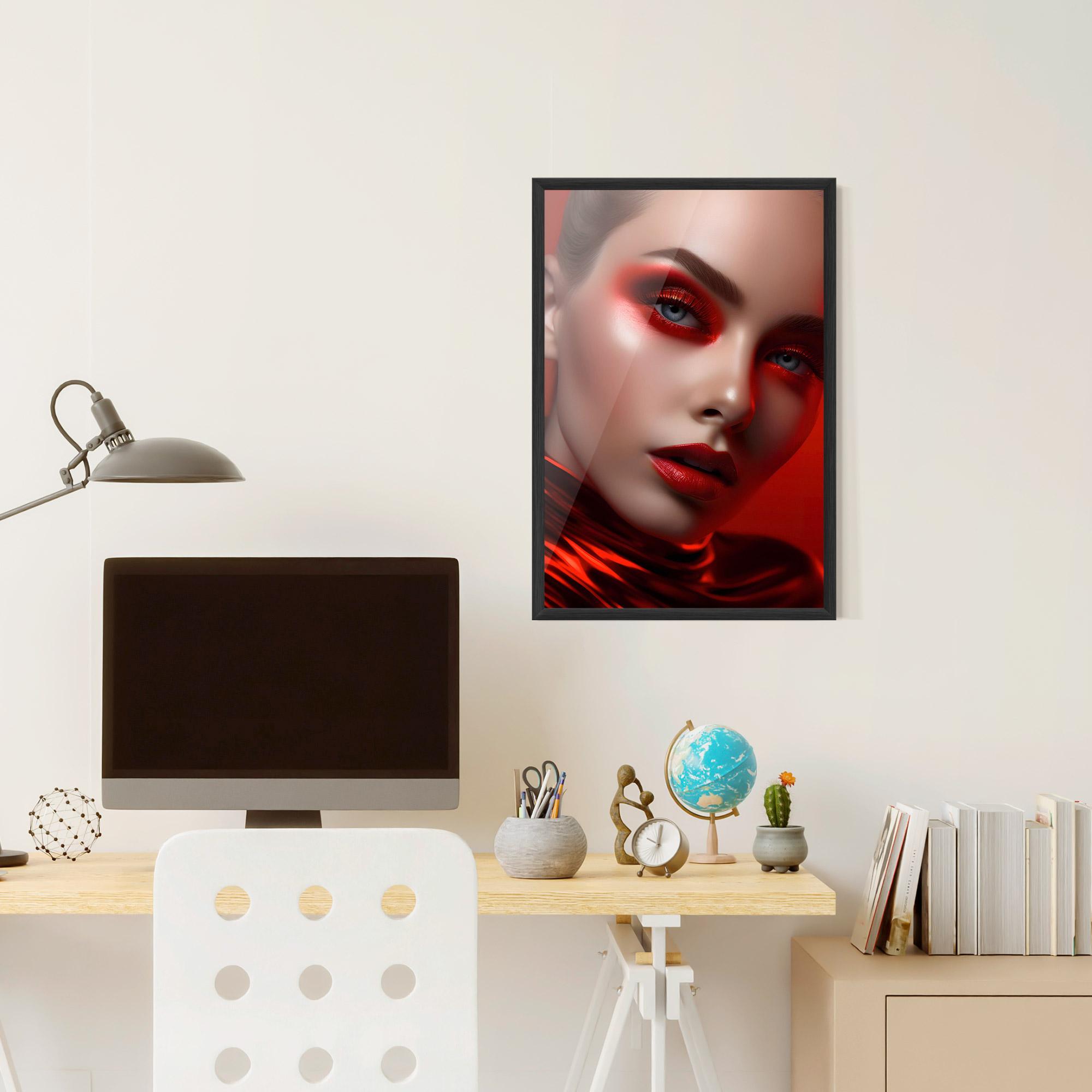 Keretezett Poszter Red Makeup Art mockup 6