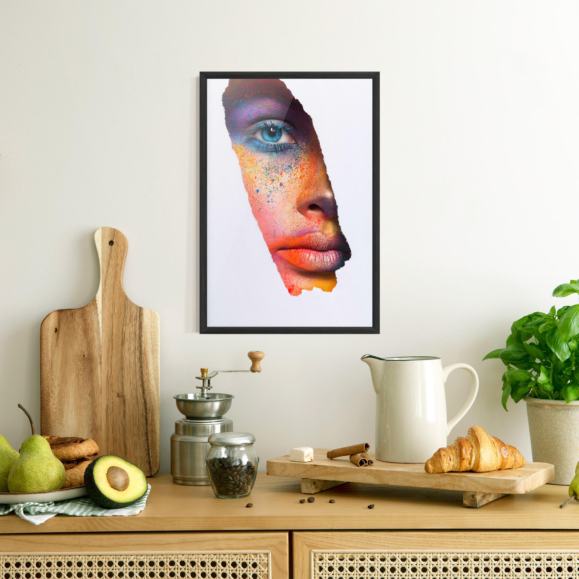 Keretezett Poszter Blue Eyelashes Makeup mockup 8