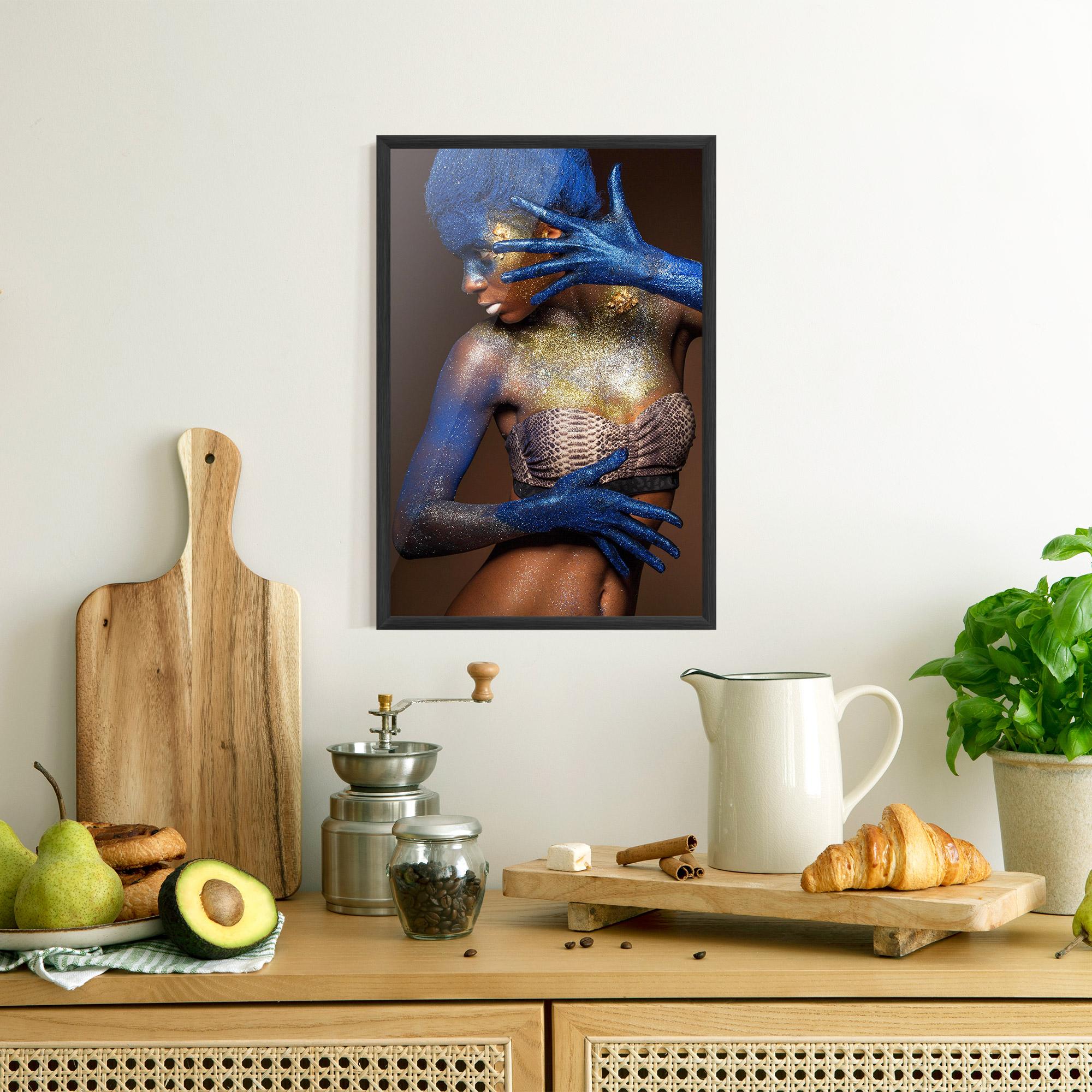 Keretezett Poszter Blue Hair Make Up mockup 8