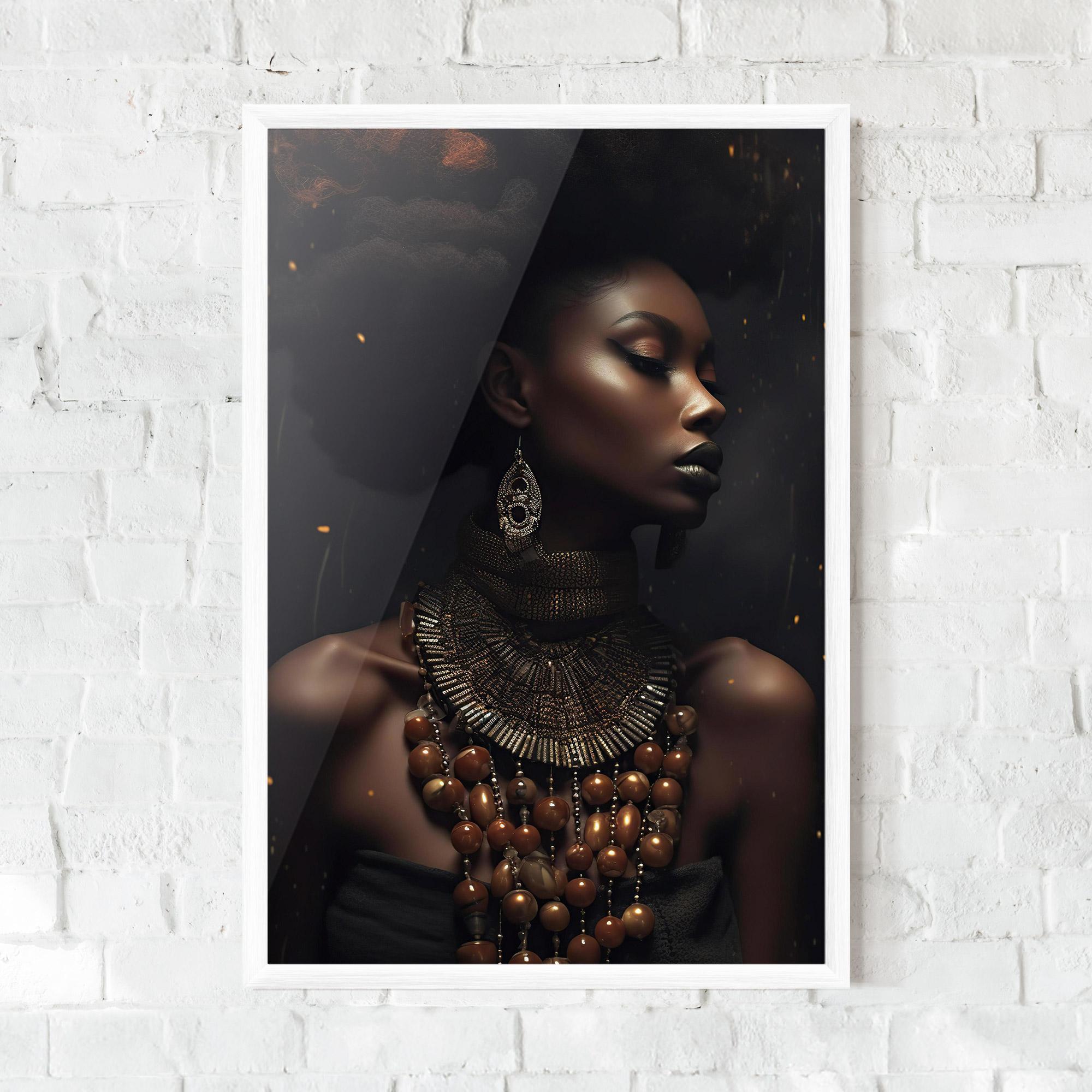 Keretezett Poszter African Orange Necklace mockup 0