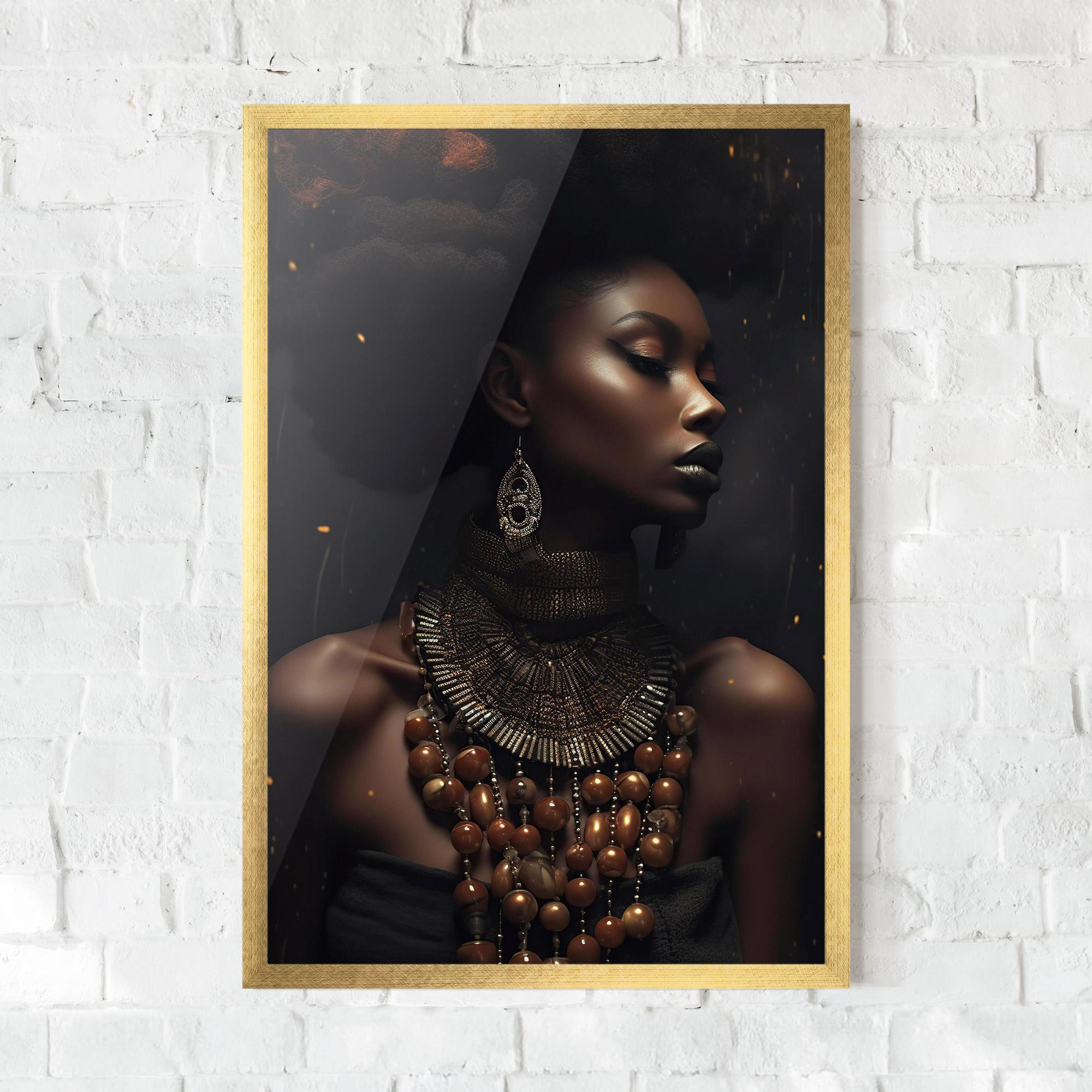 Keretezett Poszter African Orange Necklace mockup 0