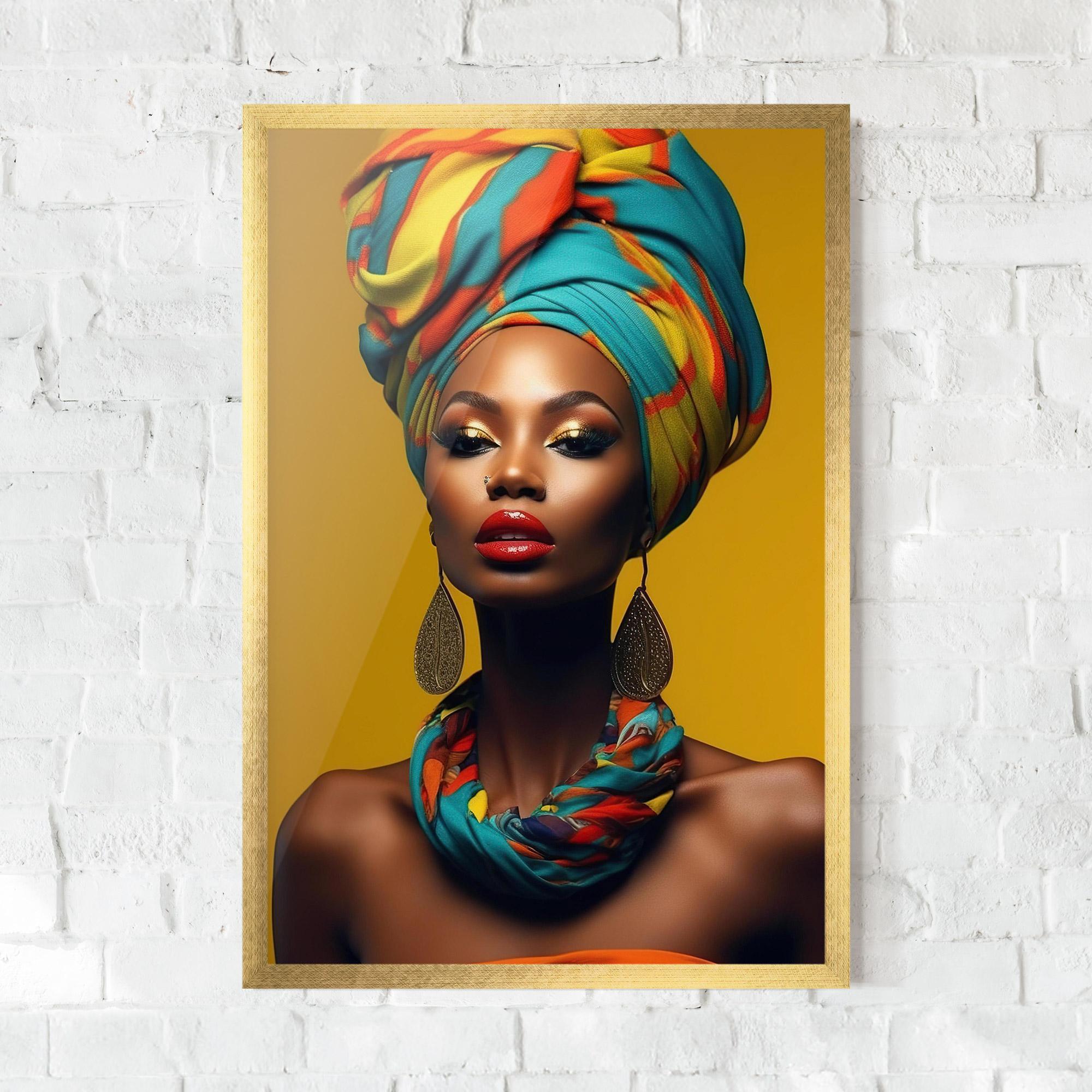 Keretezett Poszter African Yellow Portrait mockup 0