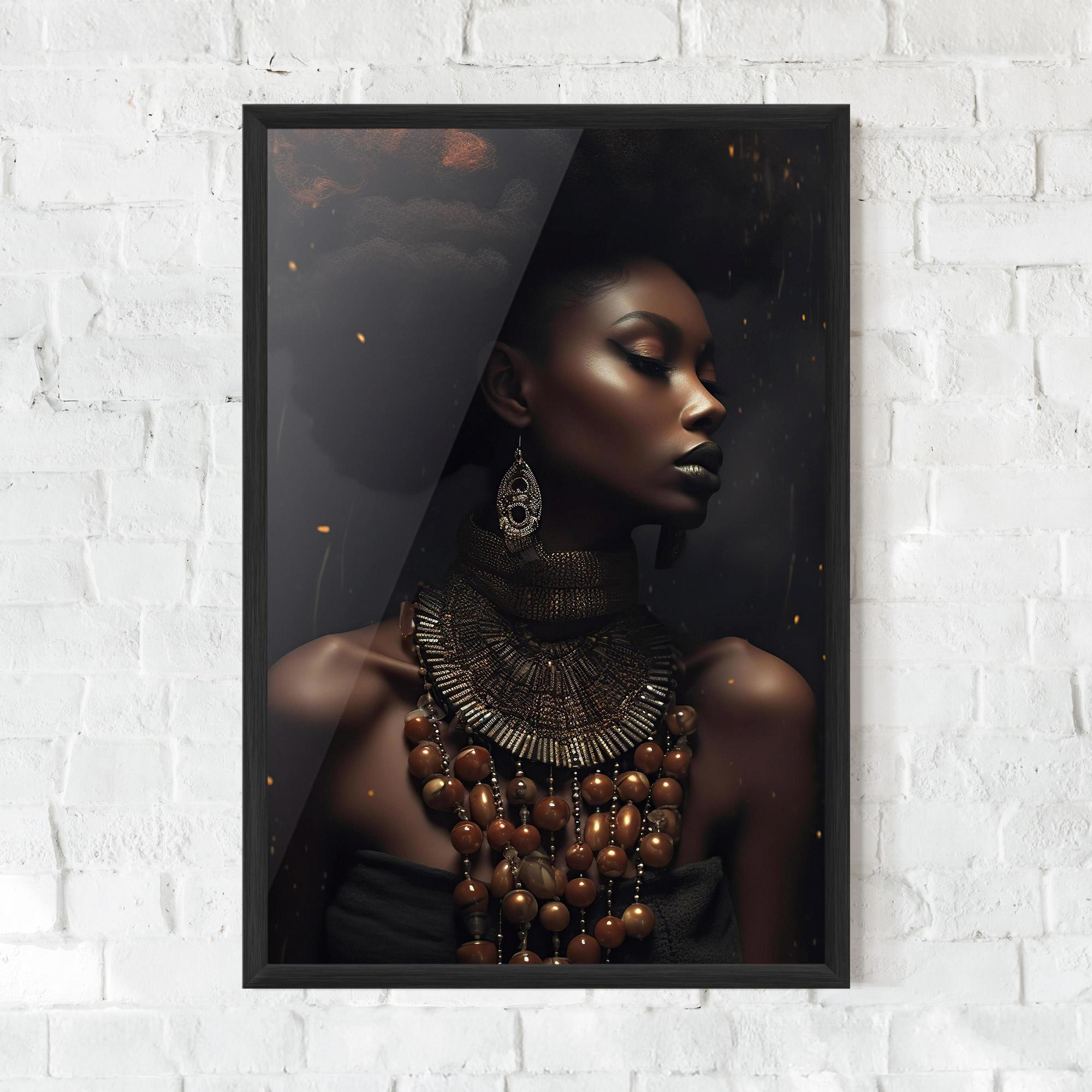 Keretezett Poszter African Orange Necklace mockup 0