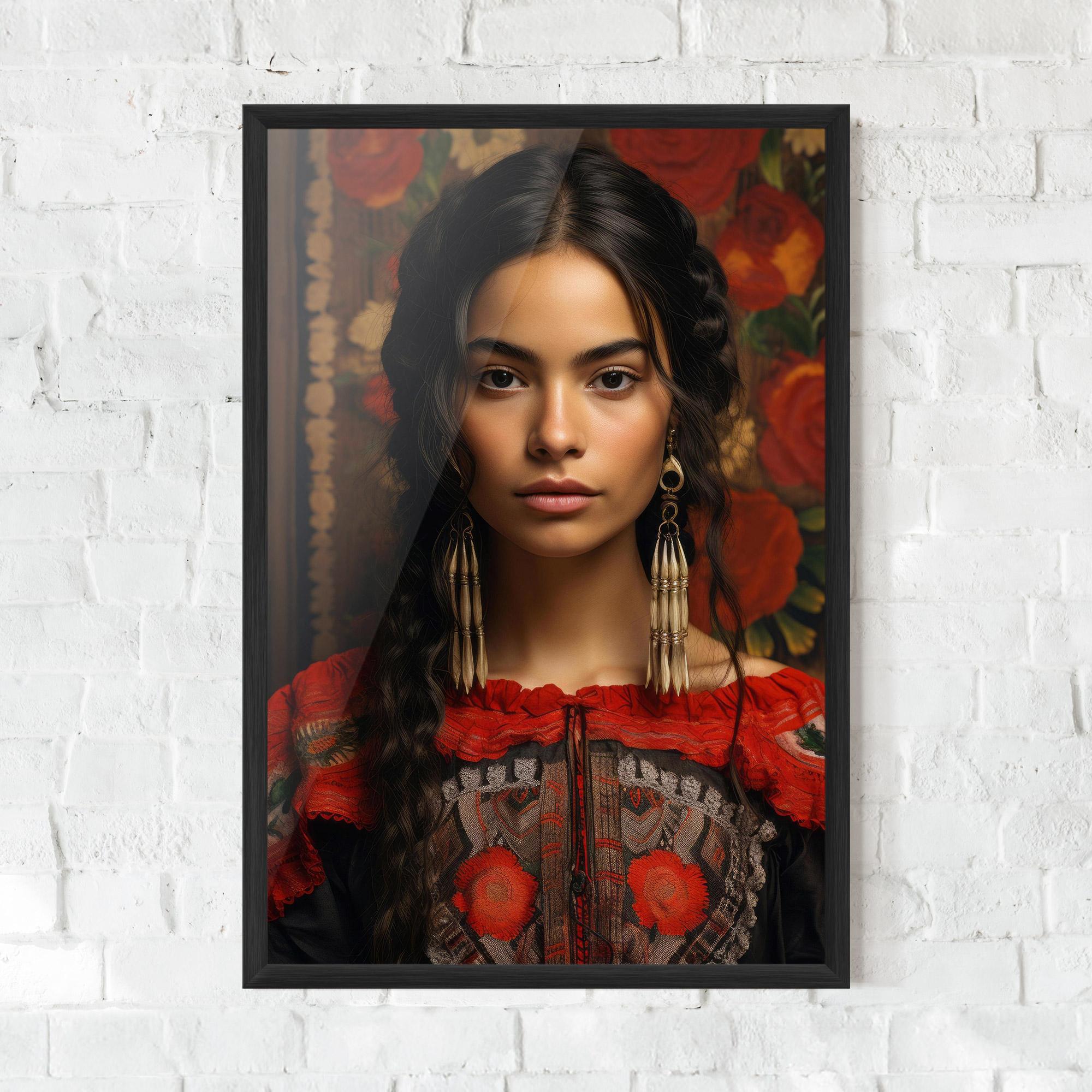 Keretezett Poszter Mexican Traditional Dress mockup 0