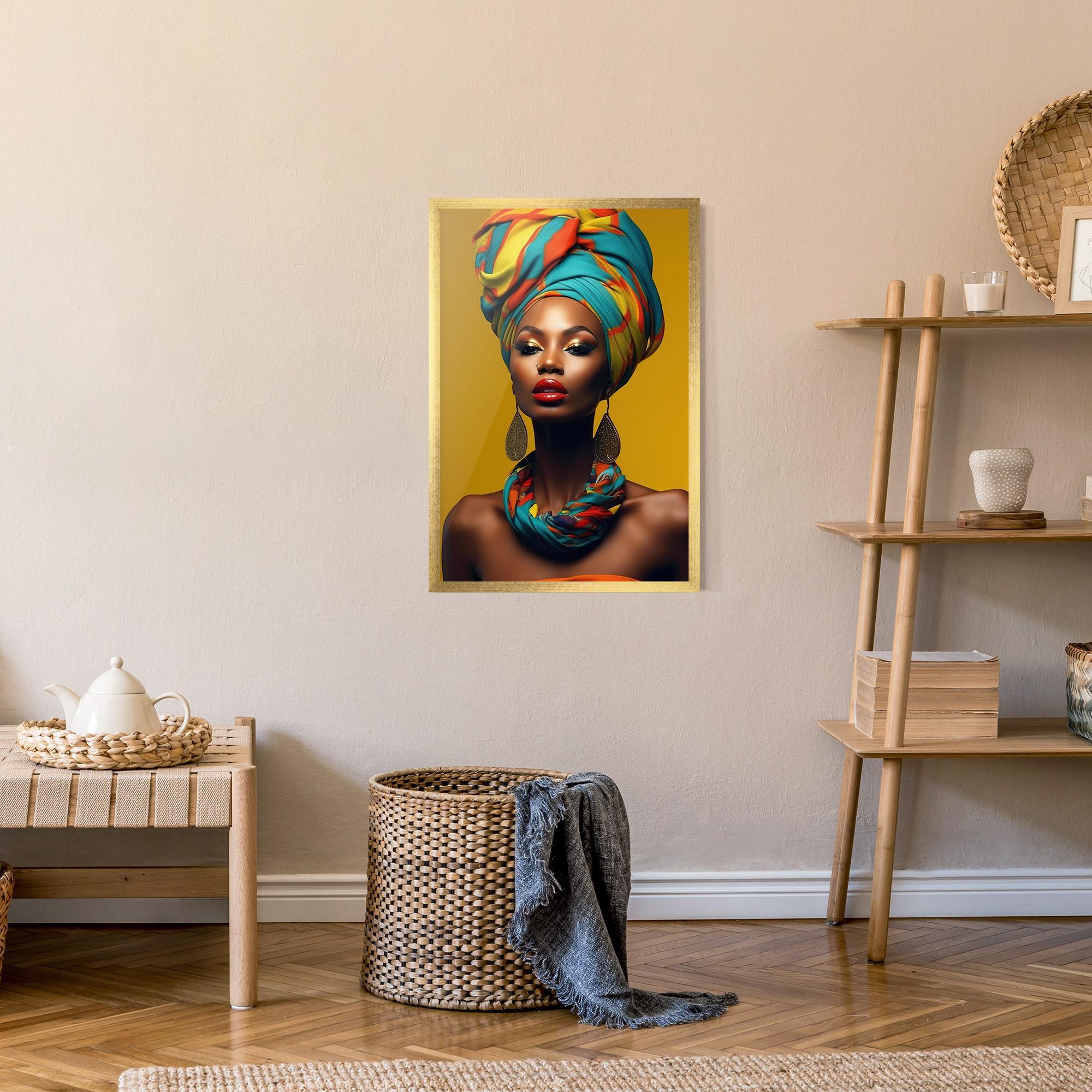 Keretezett Poszter African Yellow Portrait mockup 9