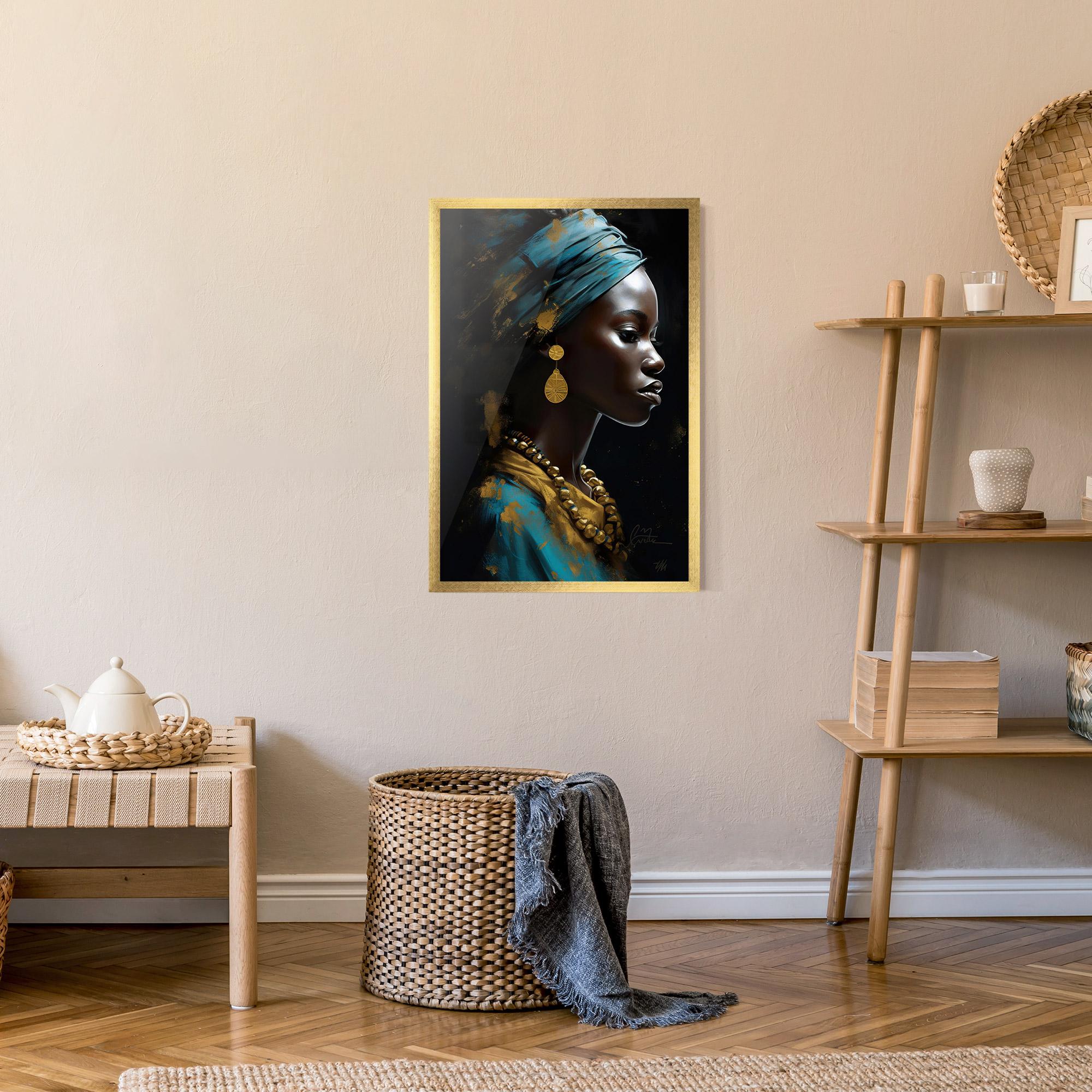 Keretezett Poszter Blue Turban mockup 9