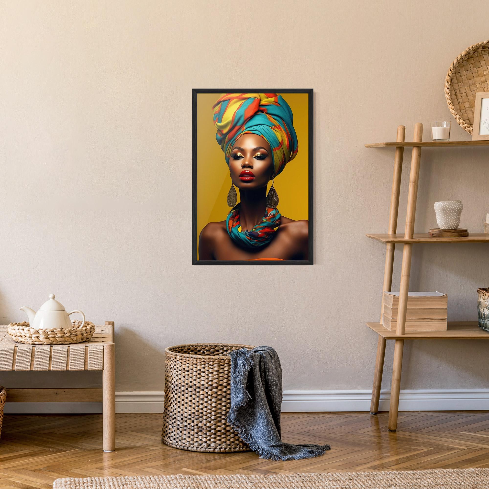 Keretezett Poszter African Yellow Portrait mockup 9