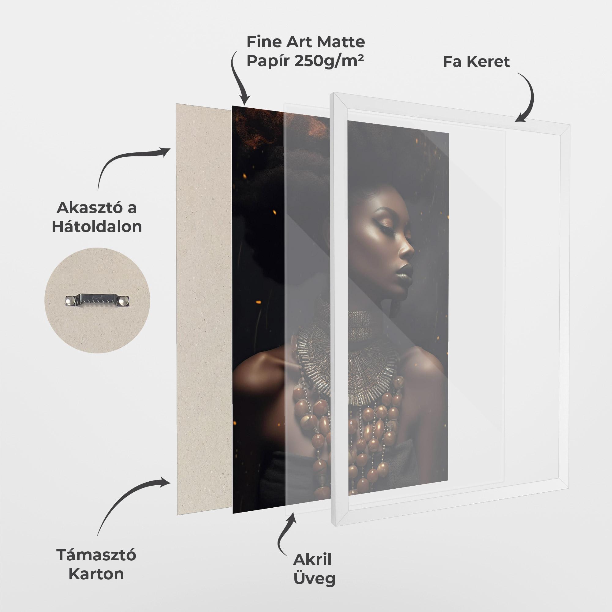 Keretezett Poszter African Orange Necklace mockup 1