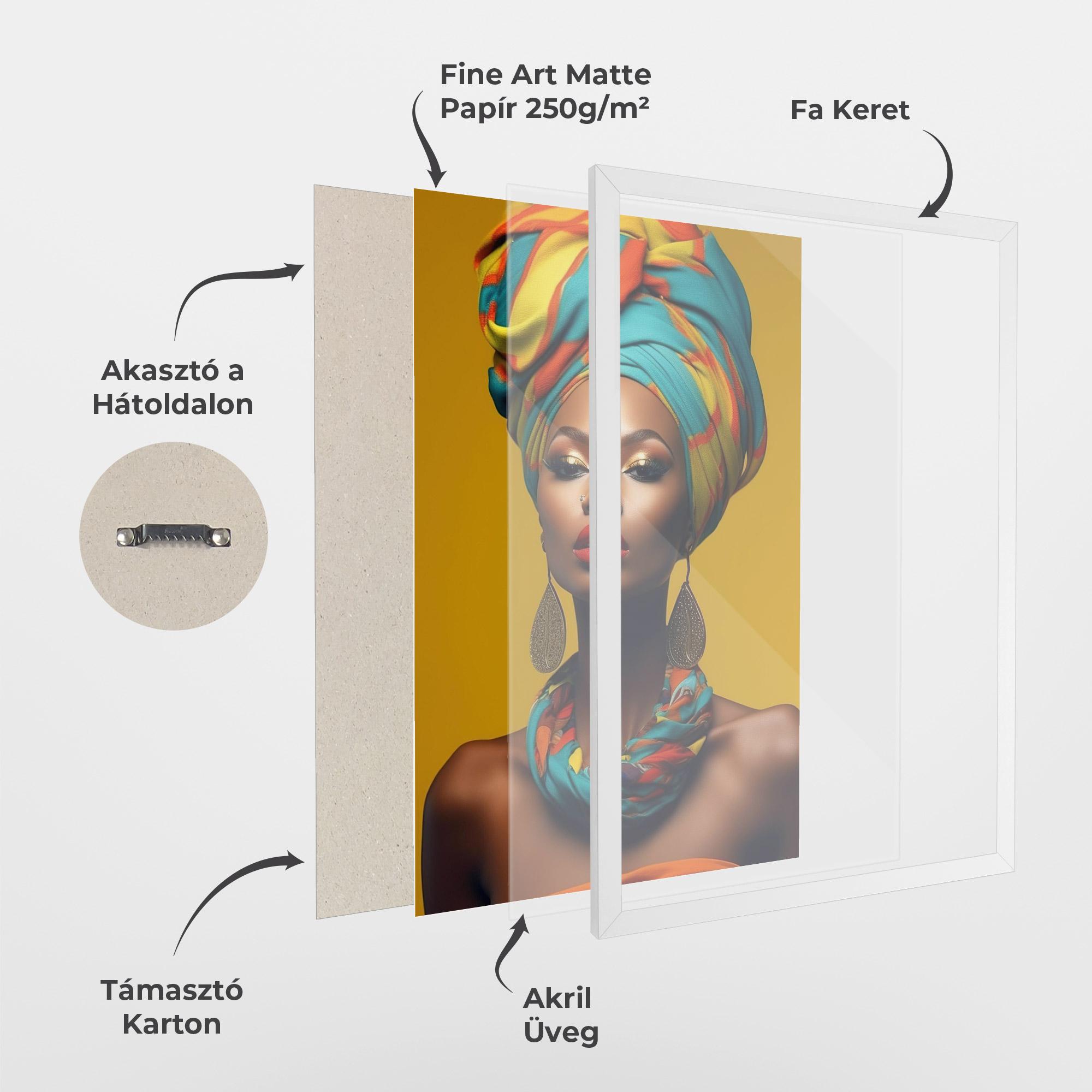 Keretezett Poszter African Yellow Portrait mockup 1
