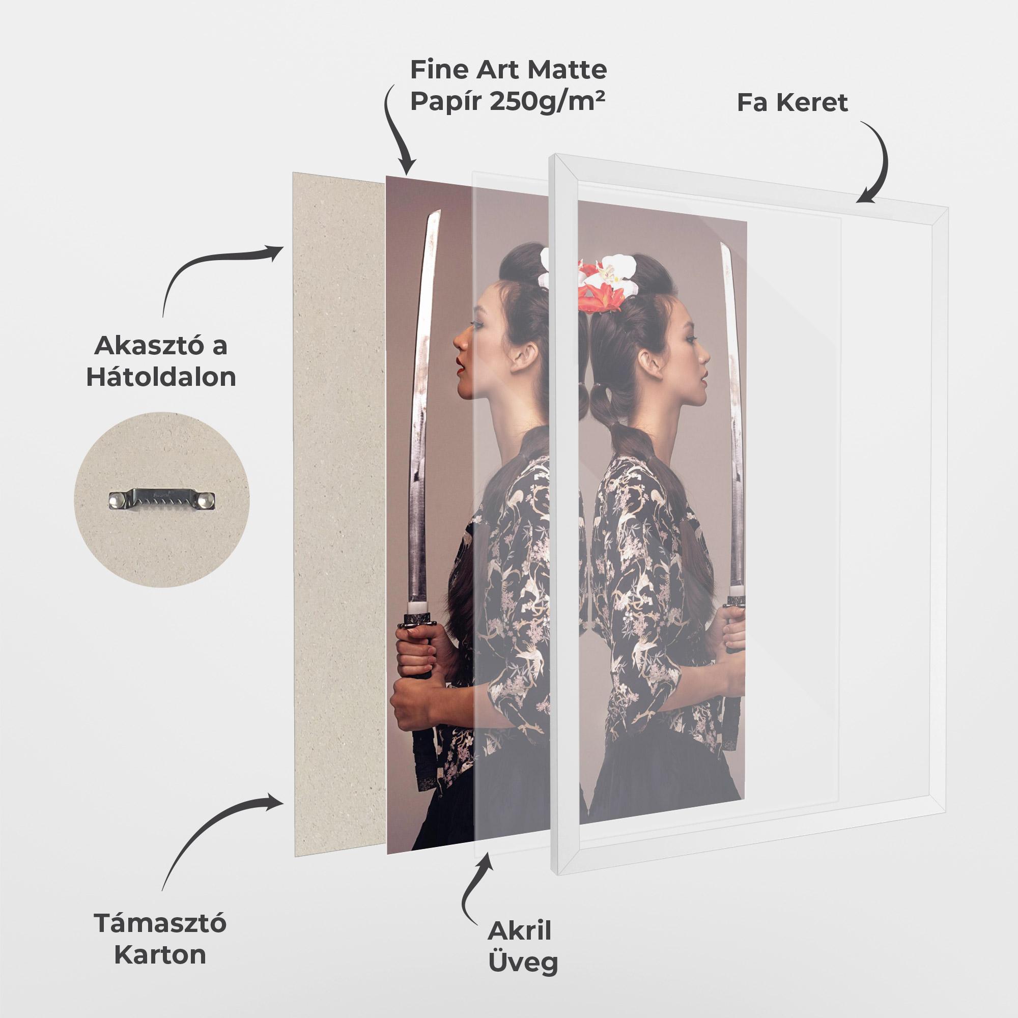 Keretezett Poszter Warrior Mirrored Woman mockup 1