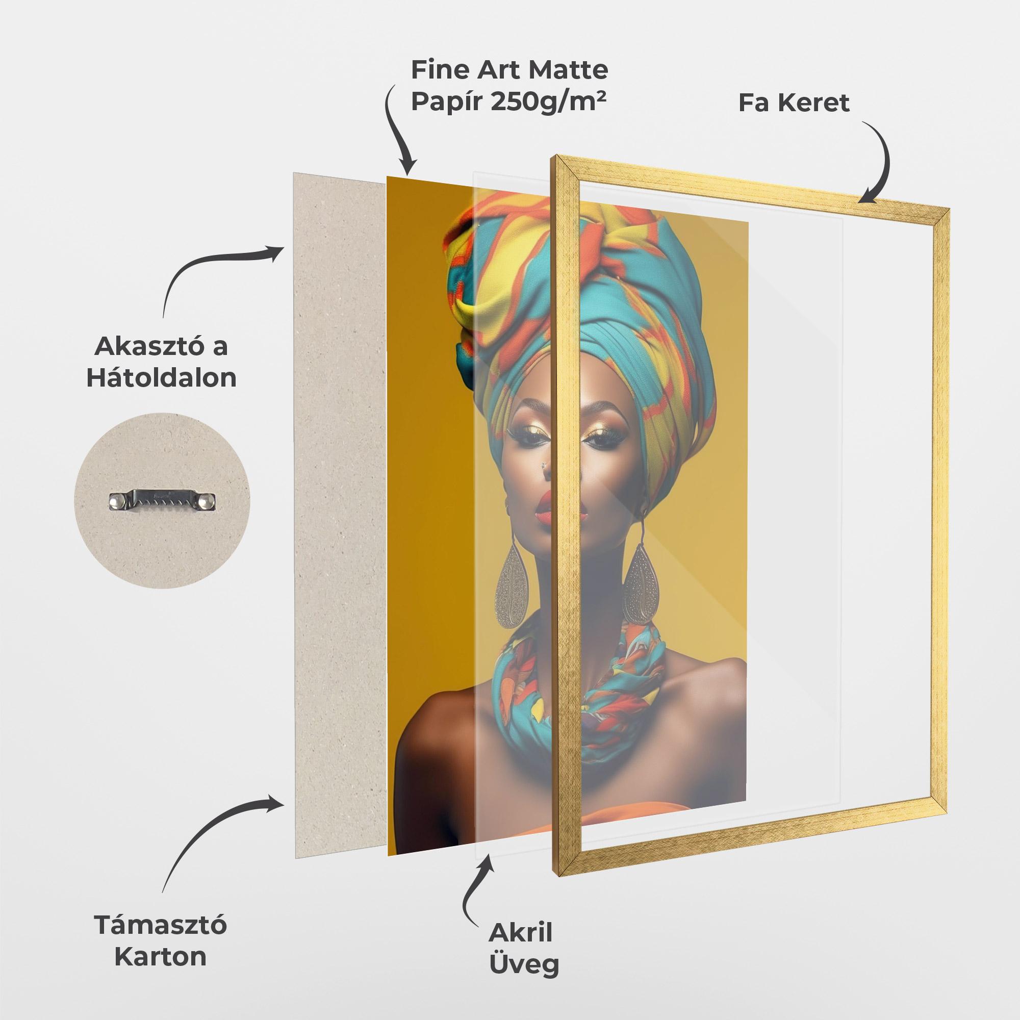 Keretezett Poszter African Yellow Portrait mockup 1