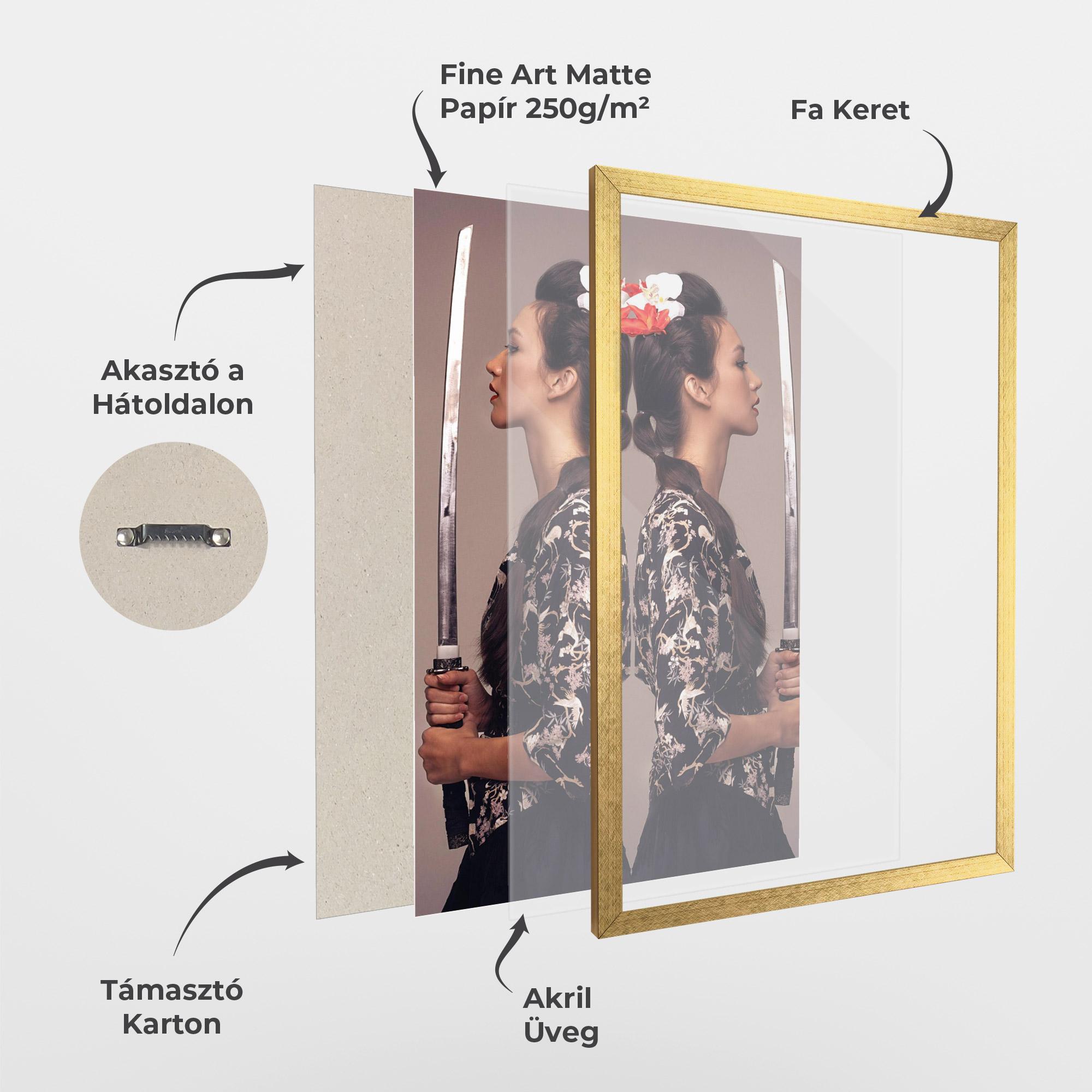 Keretezett Poszter Warrior Mirrored Woman mockup 1