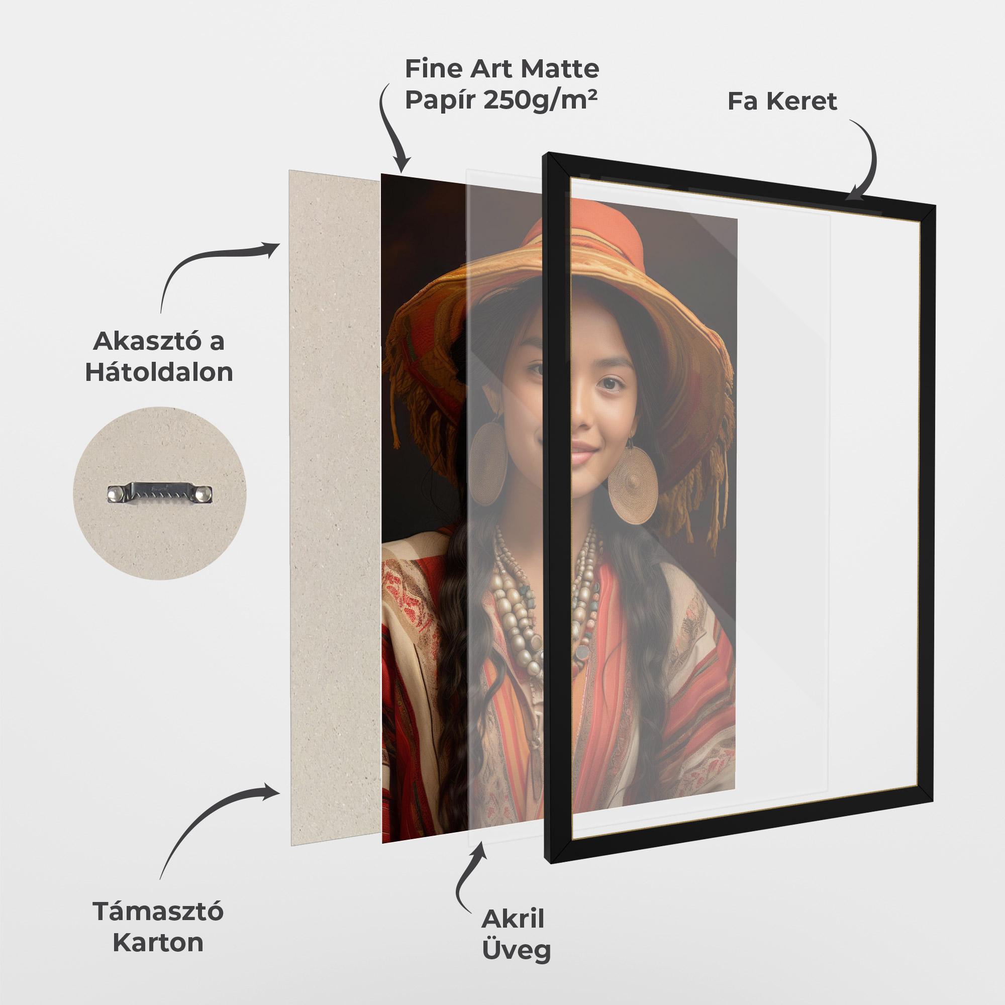 Keretezett Poszter Colorful Earrings And Hat mockup 1