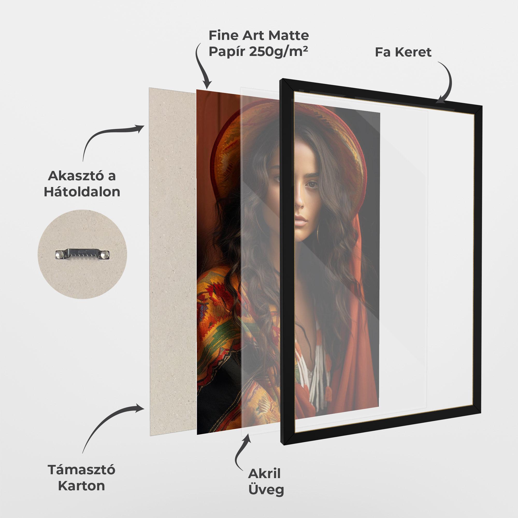 Keretezett Poszter Colorful Hat And Scarf mockup 1