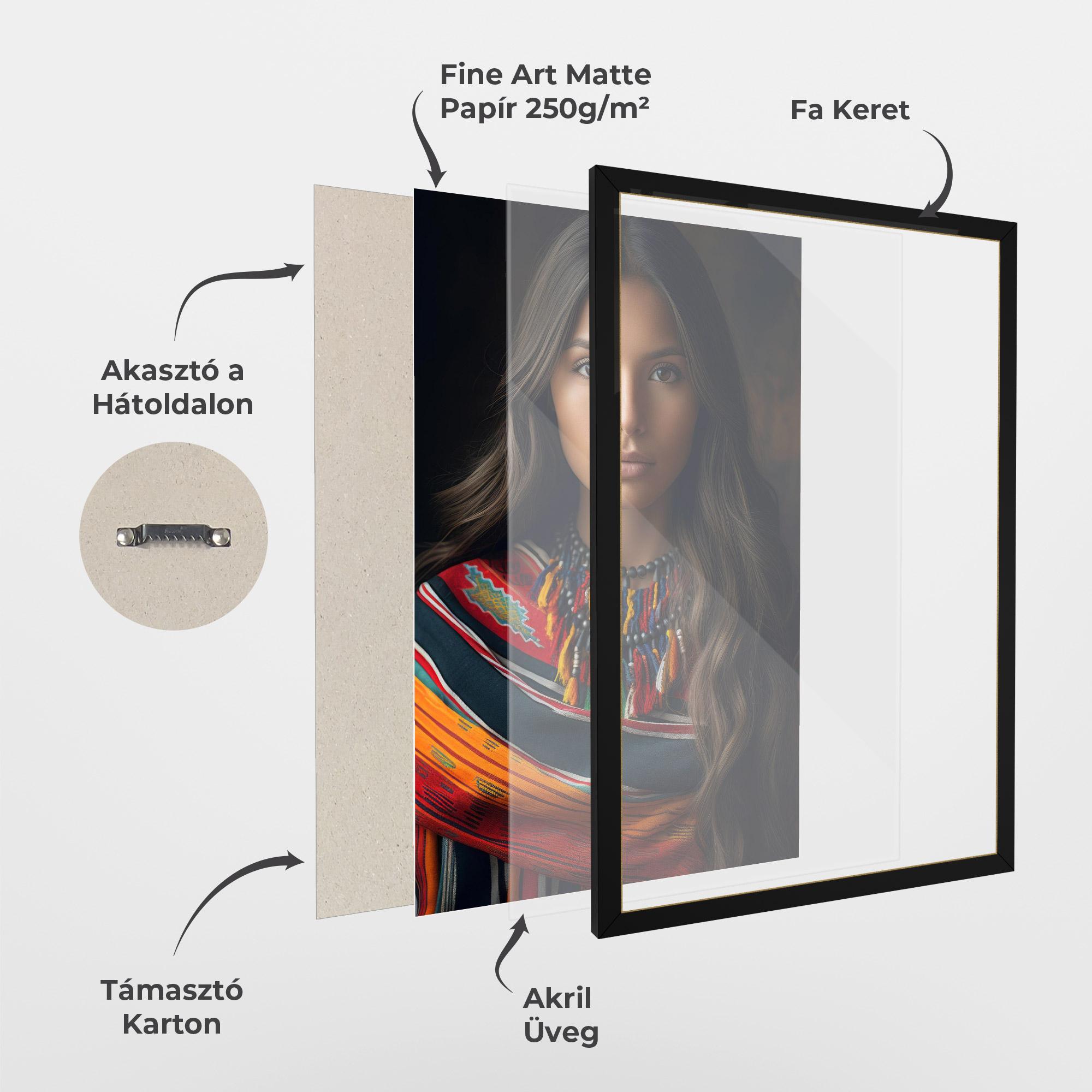 Keretezett Poszter Colorful Scarf mockup 1