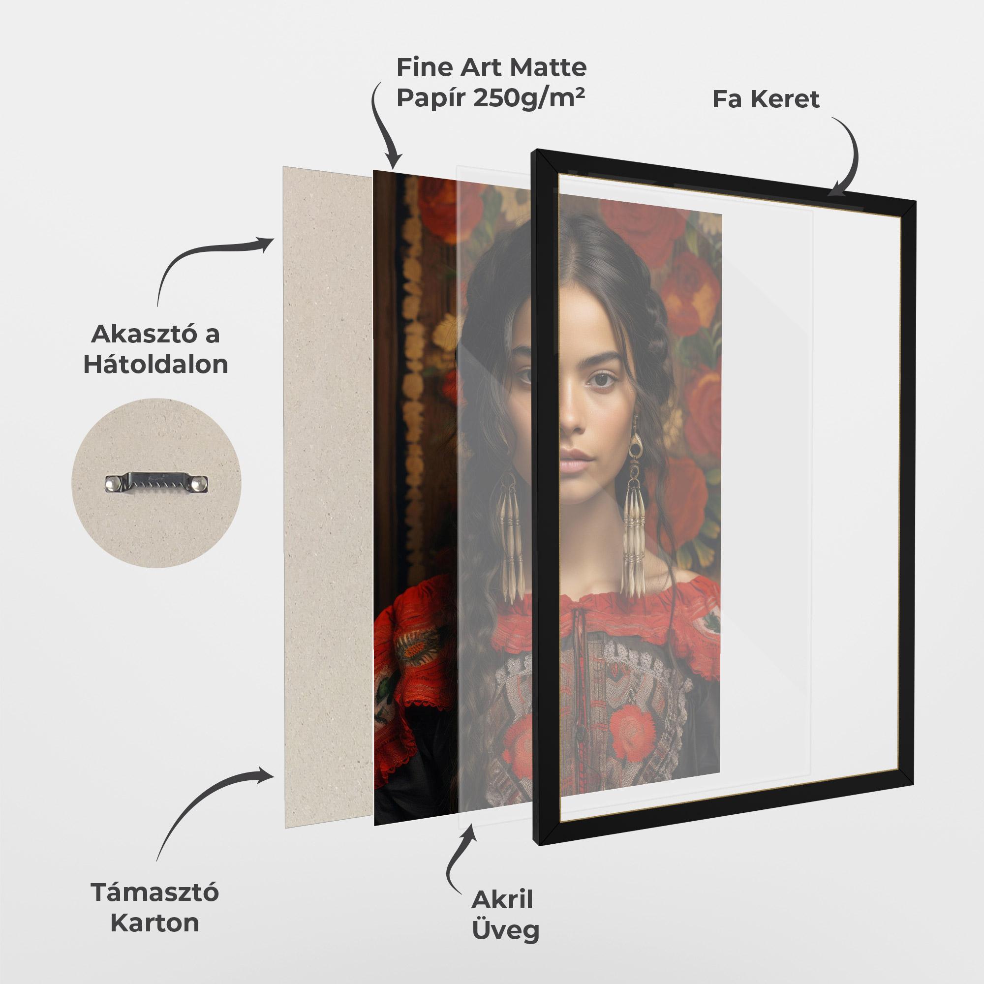 Keretezett Poszter Mexican Traditional Dress mockup 1