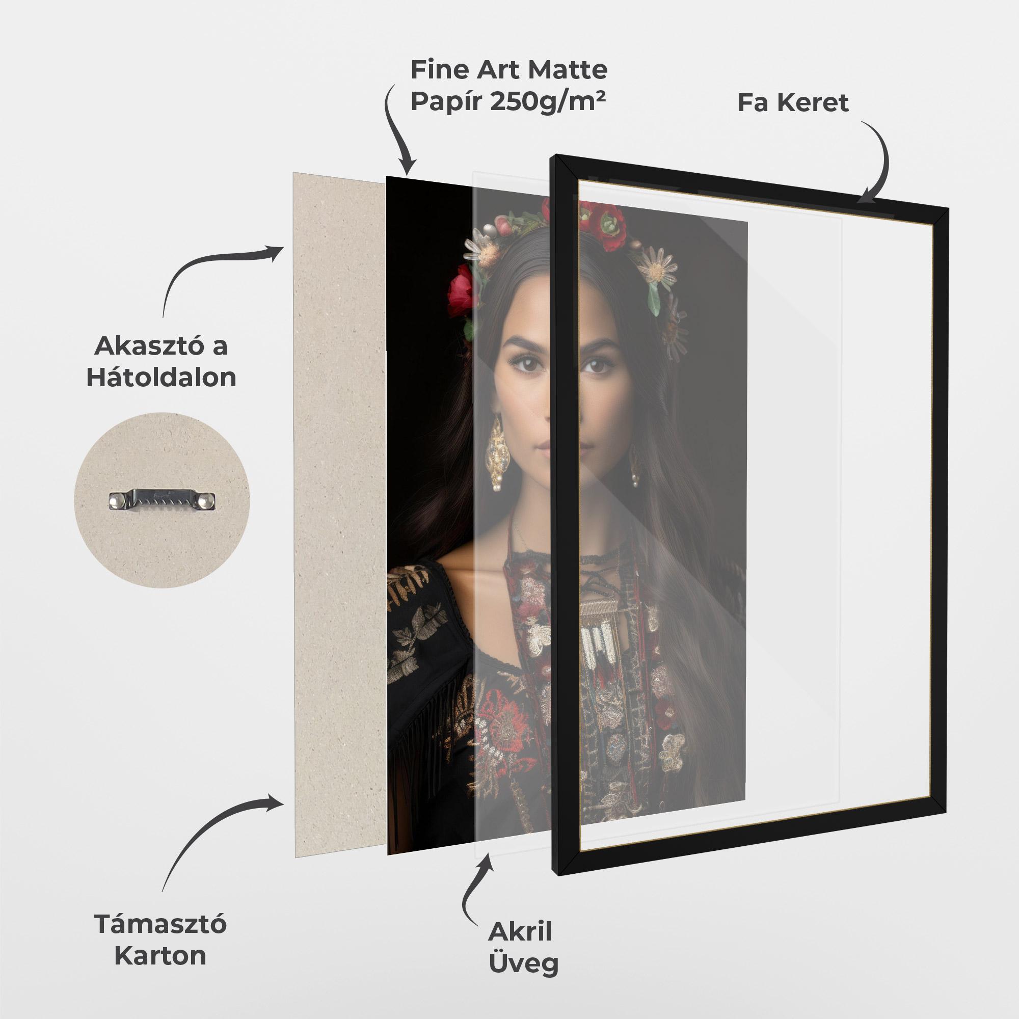 Keretezett Poszter Native American Long Hair mockup 1