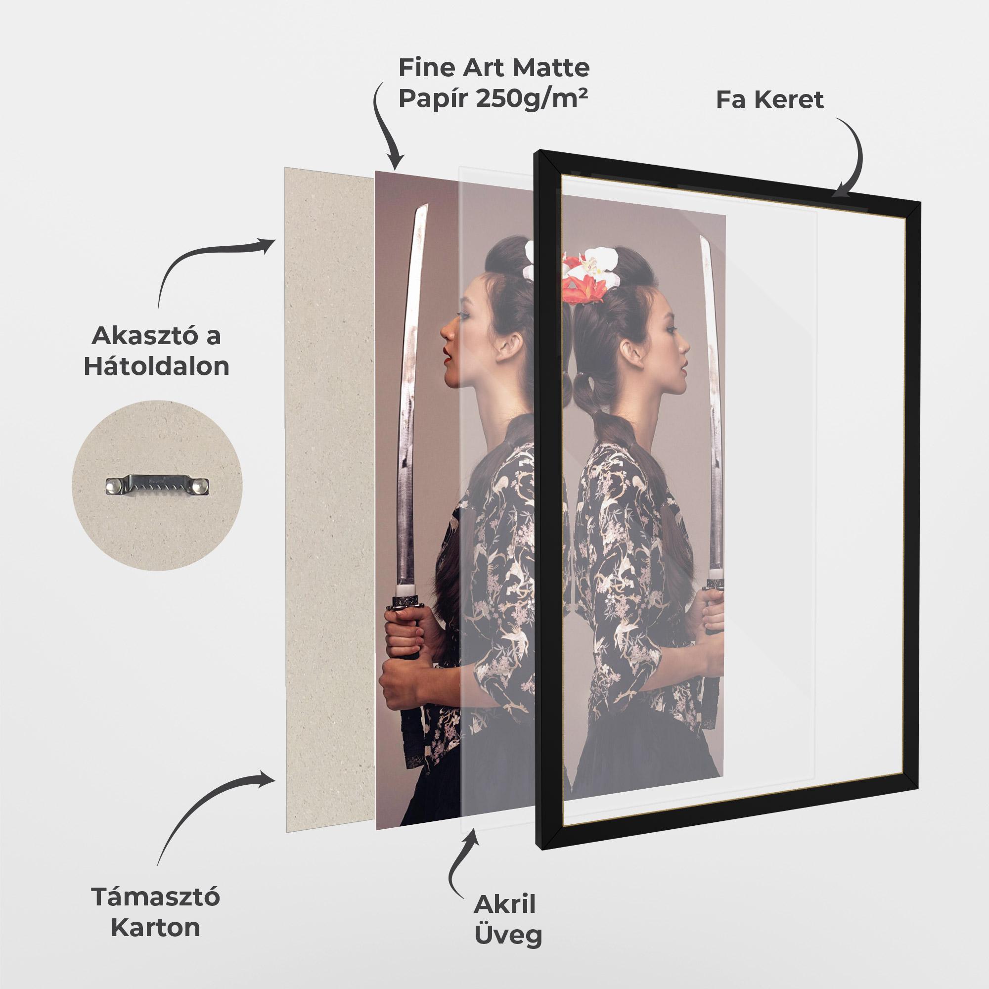 Keretezett Poszter Warrior Mirrored Woman mockup 1