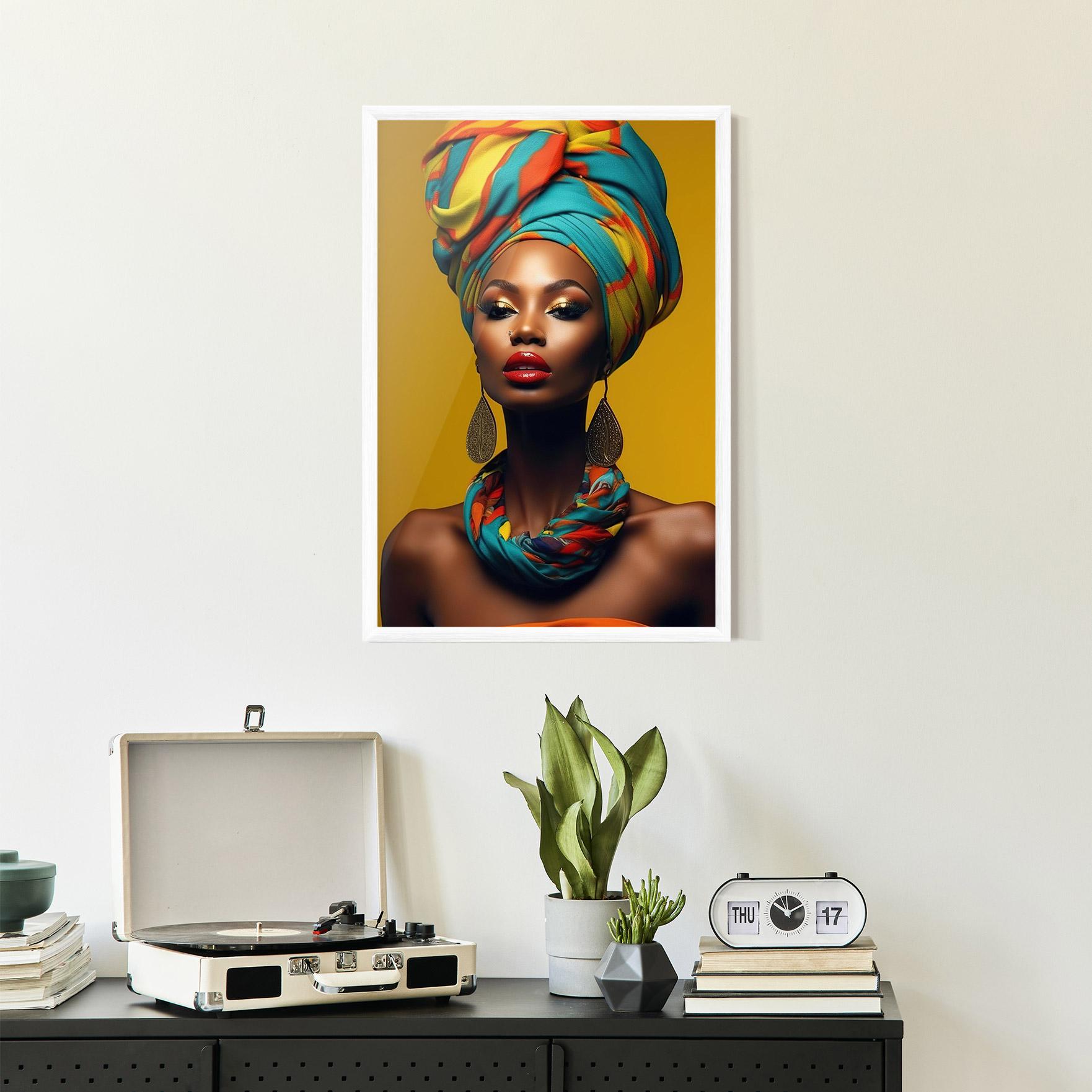 Keretezett Poszter African Yellow Portrait mockup 2