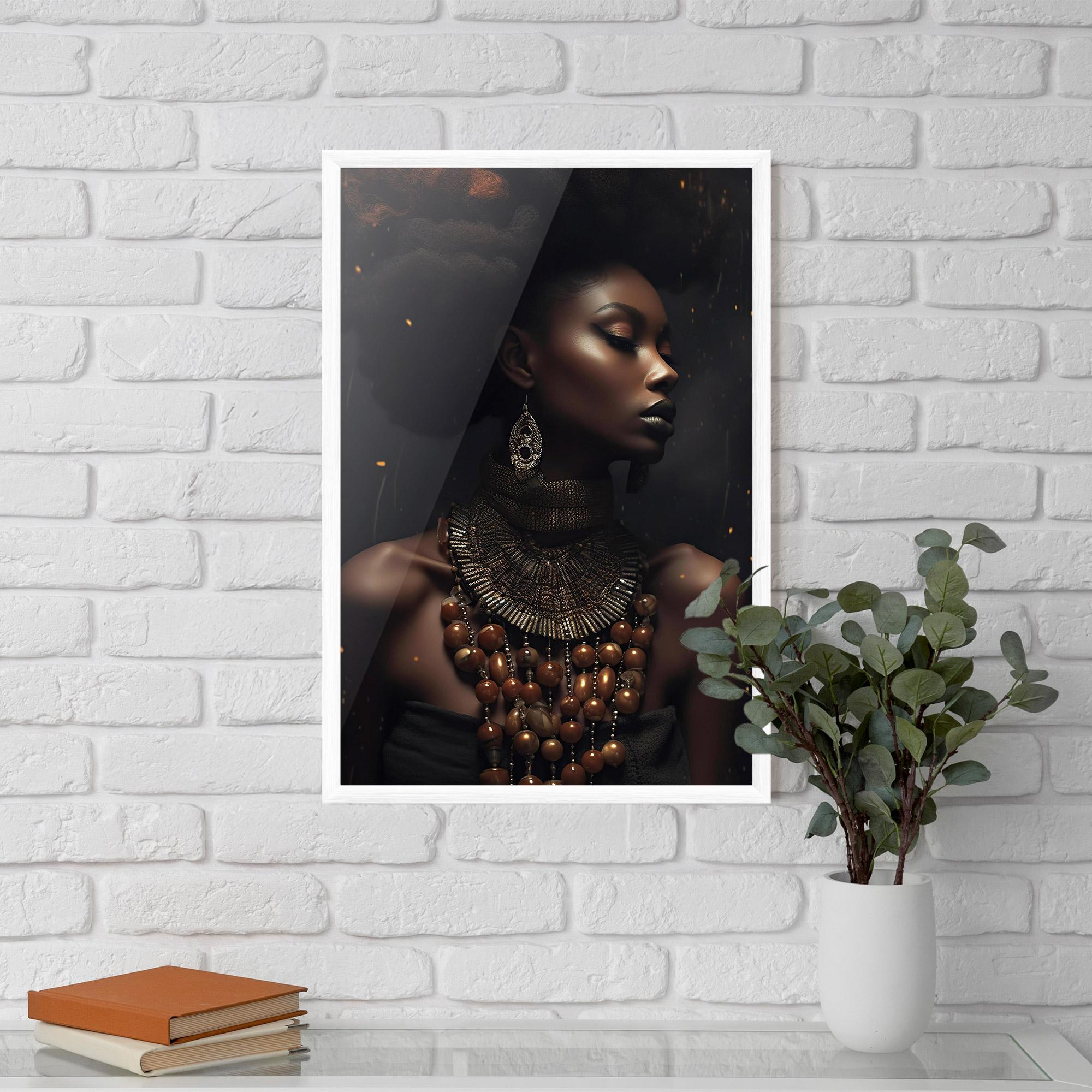 Keretezett Poszter African Orange Necklace mockup 5