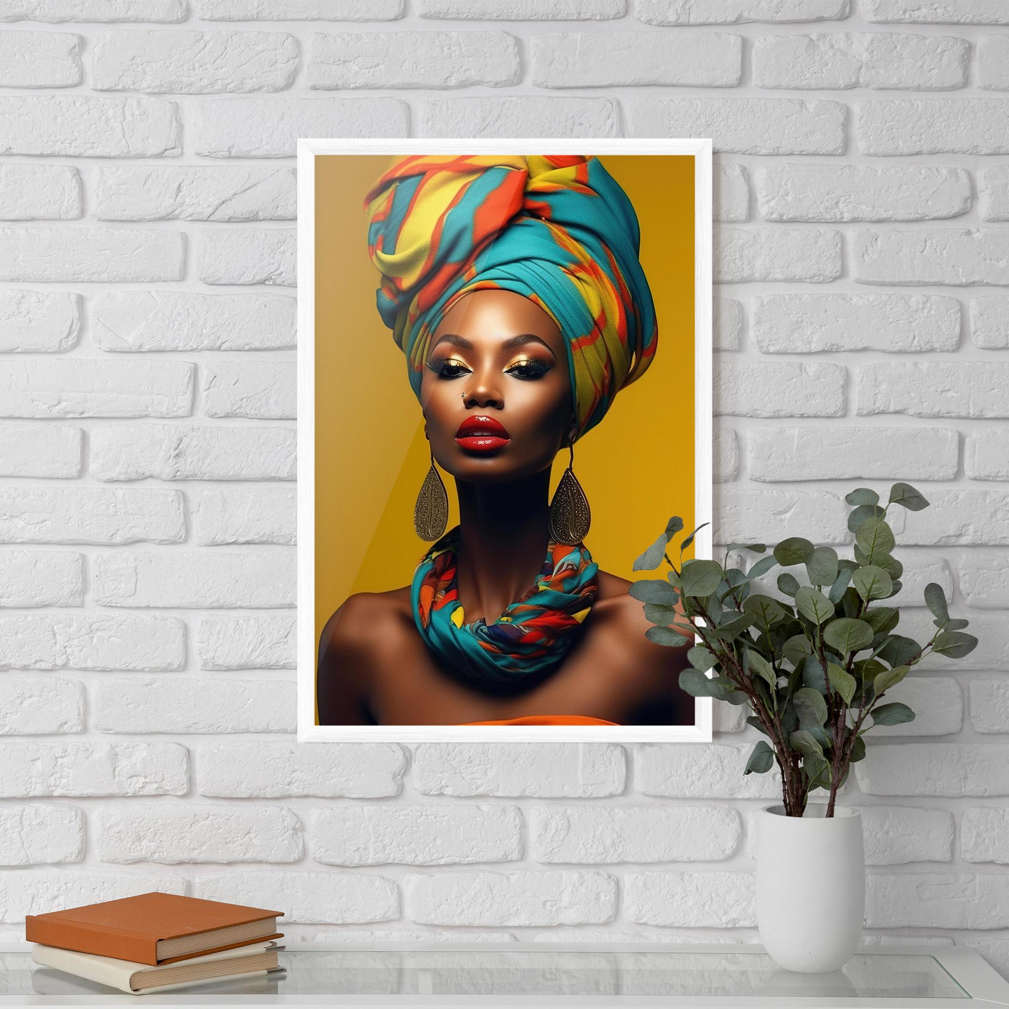 Keretezett Poszter African Yellow Portrait mockup 5