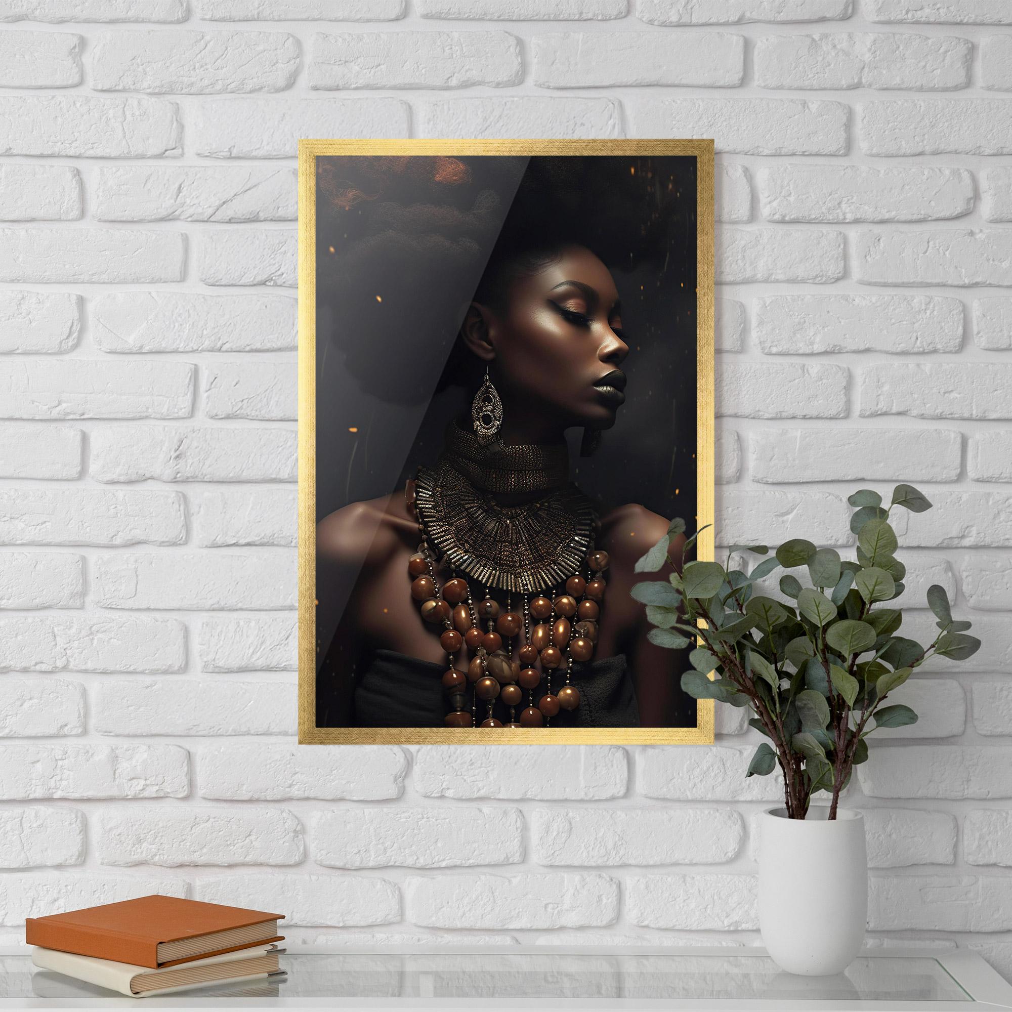 Keretezett Poszter African Orange Necklace mockup 5