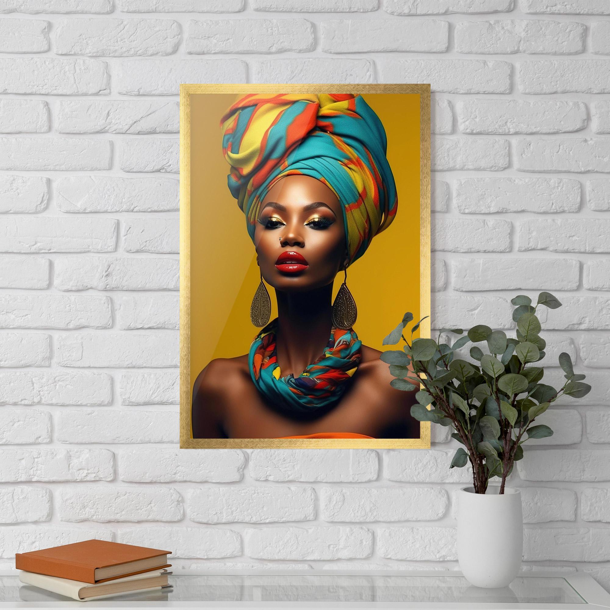 Keretezett Poszter African Yellow Portrait mockup 5