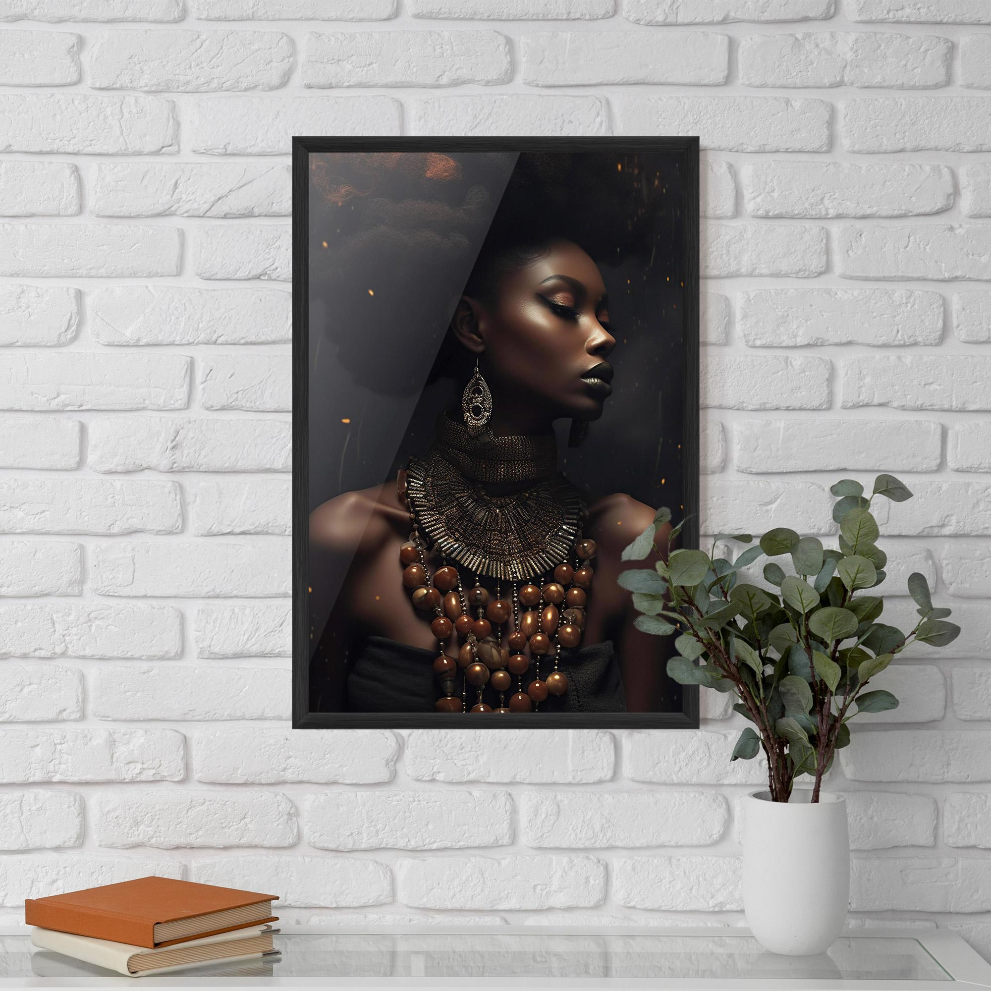 Keretezett Poszter African Orange Necklace mockup 5