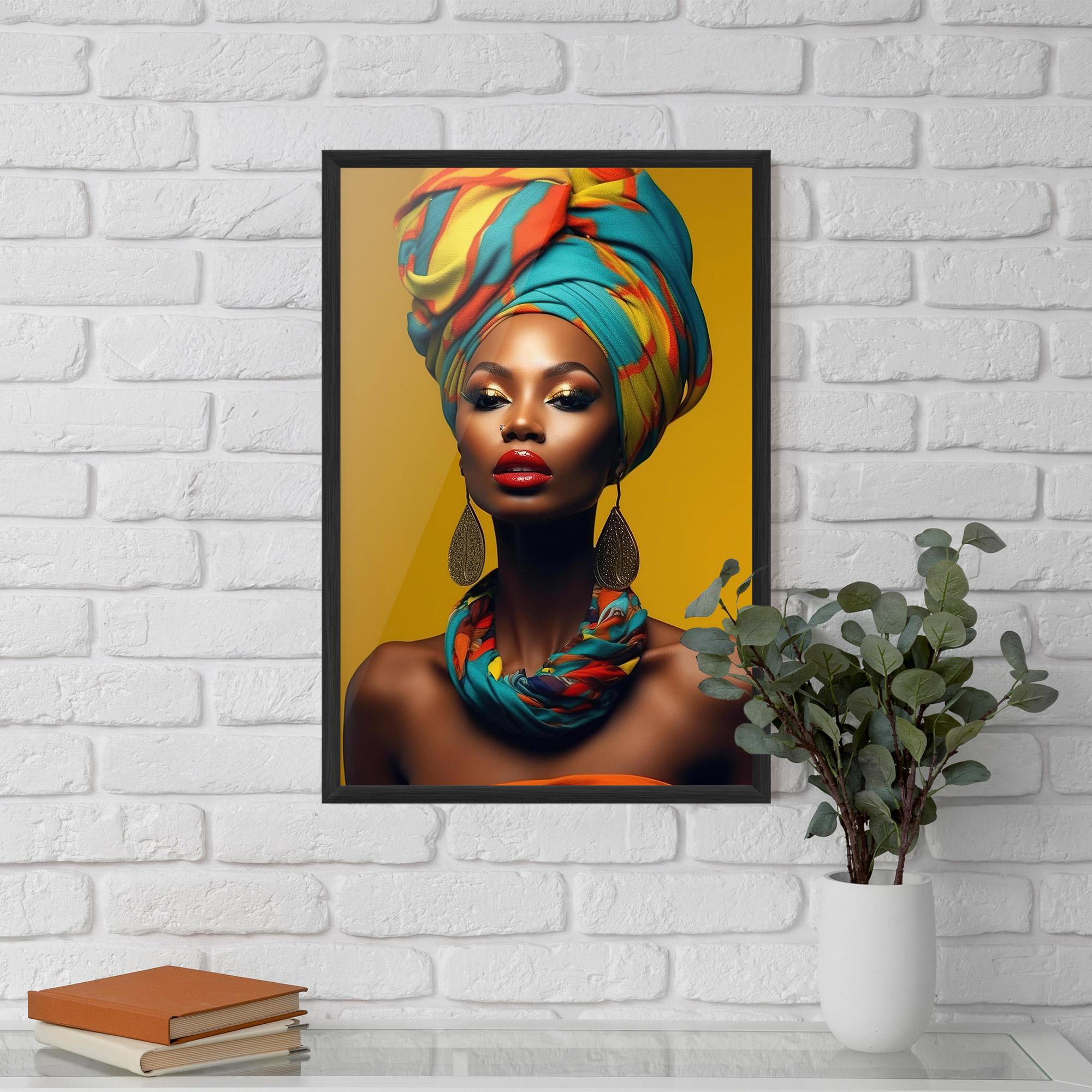 Keretezett Poszter African Yellow Portrait mockup 5